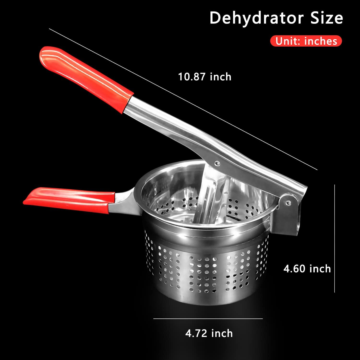 Stainless Steel Vegetable Squeezer, Upgrade Non-Slip Red Silicone Handle,Filling Pancakes,Etc. (Upgrade 40Oz) image number 5