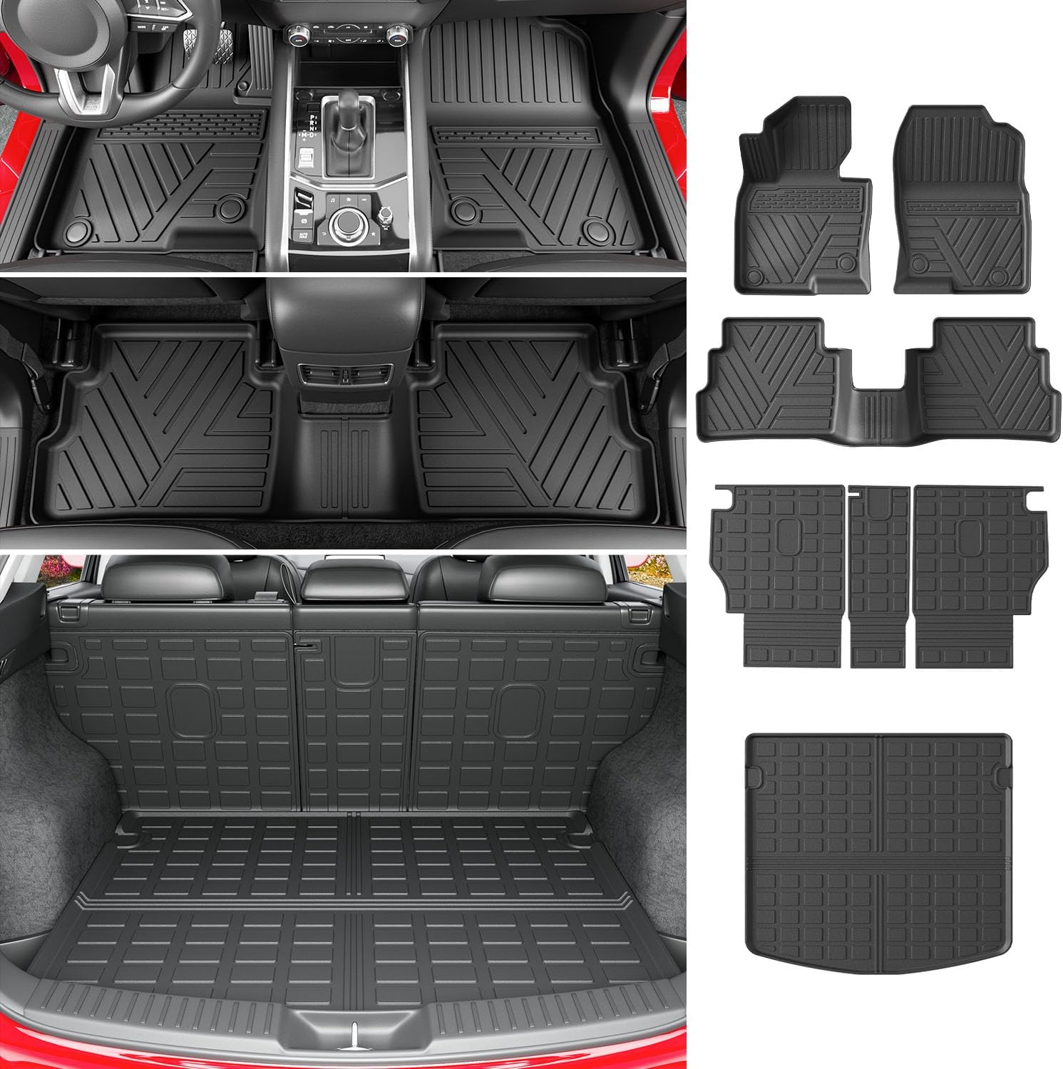 Powoq Backrest Mat Compatible with 2017-2025 Mazda CX-5 Cargo Liner Back Seat Protector Replacement for 2017-2019 2020 2021 2022 2023 2024 2025 Mazda CX-5 Accessories(Fit 2017-2024, Rear Backrest Mat)