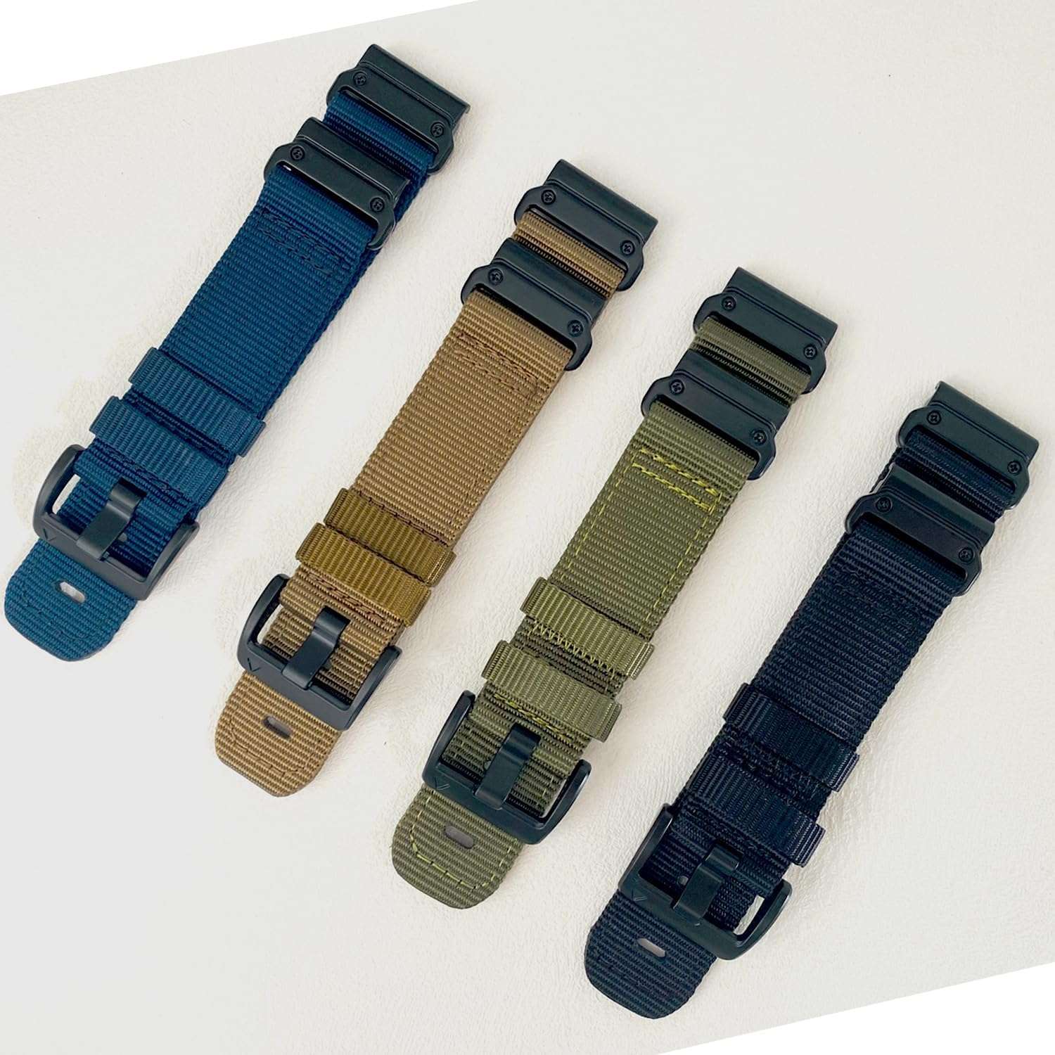 22Mm Nylon Quick-Fit Watch Bands for Garmin Fenix 8 47Mm, Compatible with Fenix E/Fenix 7/Fenix 6/Fenix 5/Epix Pro 47Mm Quick-Dry Watchbands - Black image number 4