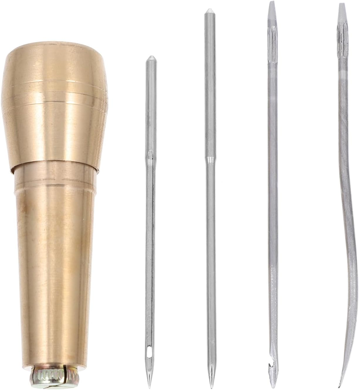 TEHAUX Sewing Awl Kit, Leather Sewing Awl Needle with Copper Handle, Craft Needle Hand Stitcher Tool, Sewing Awl Hand Stitcher Shoe Repair Tool Kit for DIY Sewing Repairing Canvas Leather image number 3