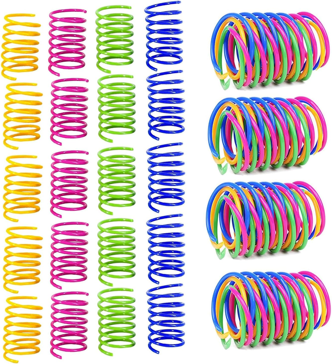 Mumoo Bear Cat Spring Toys 36 Pack Spiral Springs for Indoor Cats, Colorful Durable Plastic Spring Horns Attract Cats to Knock, Bite, Hunt, Interactive Cat Toys and Kittens image number 3