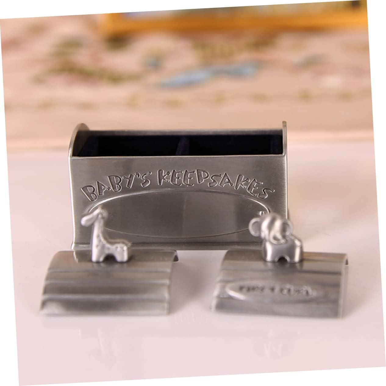 Abaodam Teeth Storage Box Metal Tooth Holder Keepsake Organizer for Born Boys and Girls image number 4