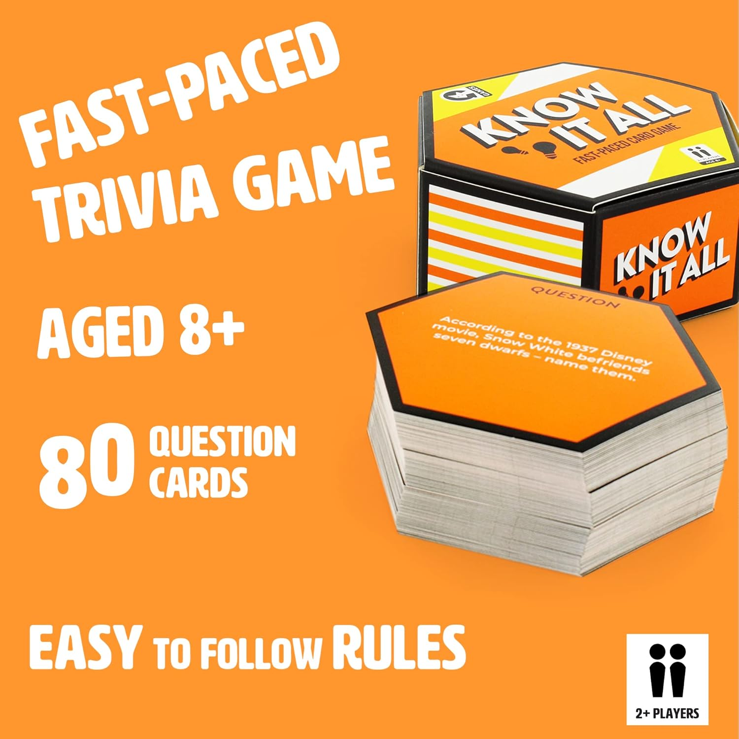 Ginger Fox Know It All Card Game - Quick Thinking Trivia - Can You List More Correct Answers than Your Opponent?, Multi-Colored, 0112.1795.71.KNO.OSZ image number 4