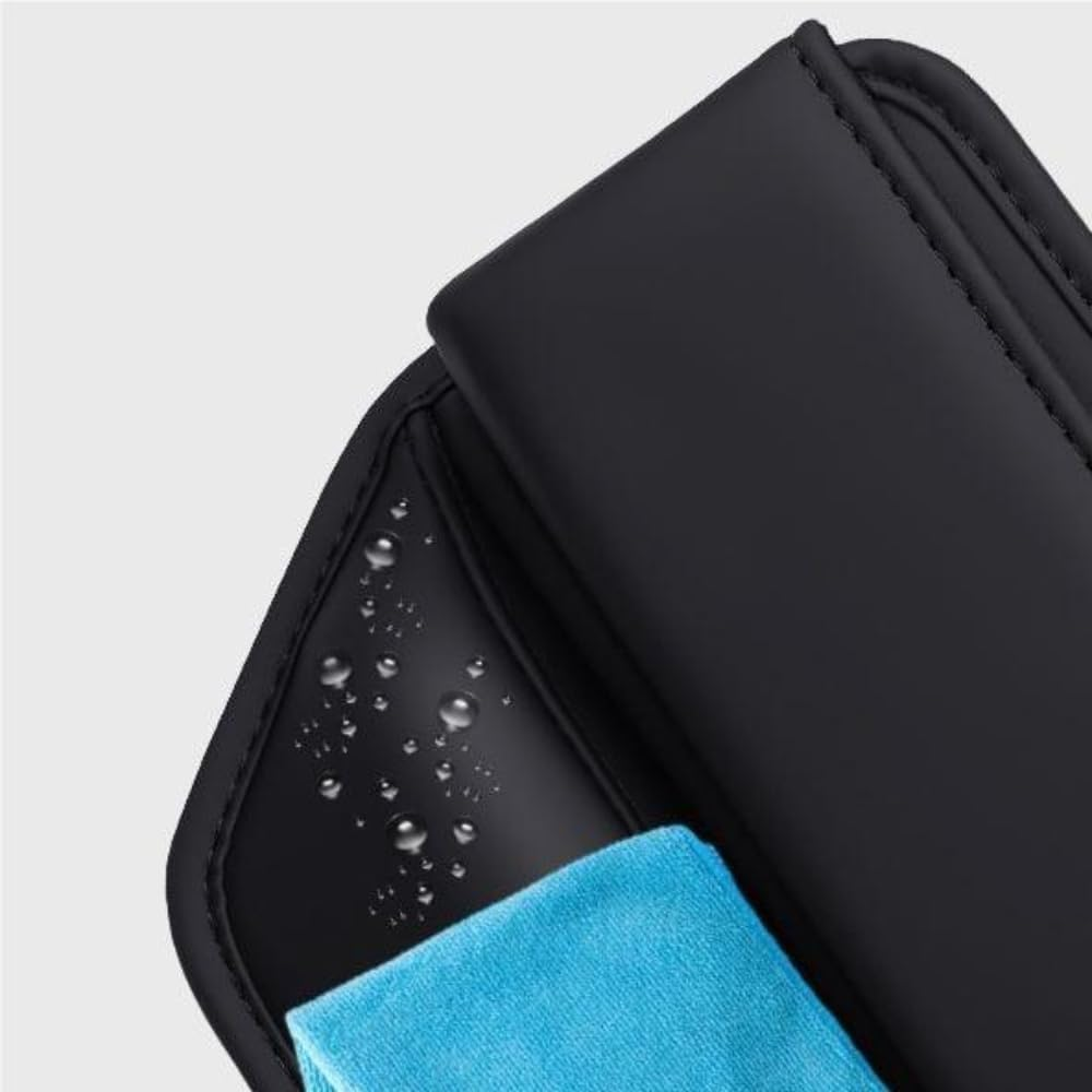 Poemtian Leather Car Seat Storage Box Car Seat Gap Filler, Car Seat Gap Filler Organizer,Upgrade PU Leather Console Organizer, Car Seat Crevice Storage Box for Holding Phone, Key and Cards image number 4