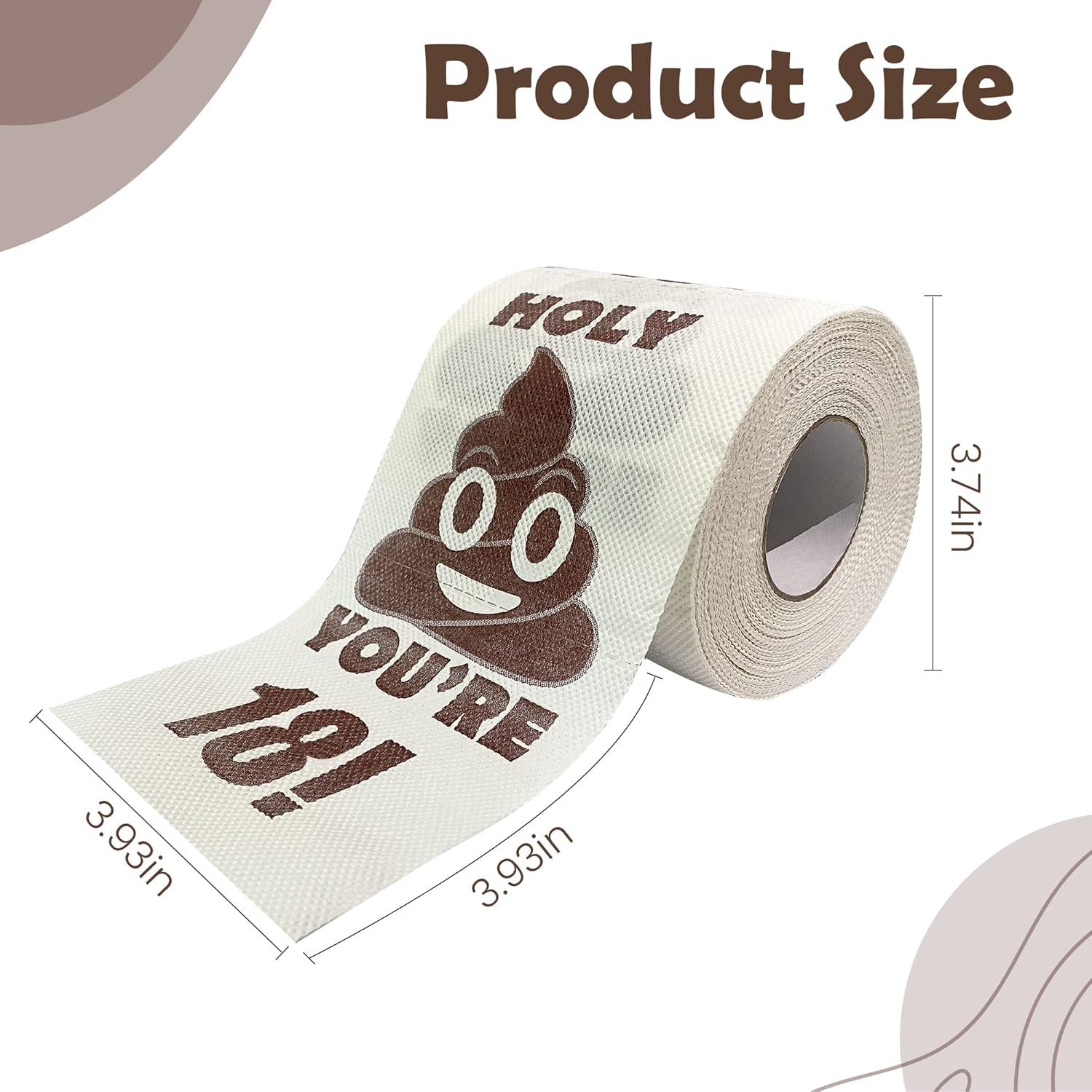 UFRITAN Happy 18Th Birthday Gifts, 3-Ply Funny Toilet Paper Roll, Holy Poop You'Re 16 Printed Gag Gift, Pranks & Surprises Bathroom Decor for Boys Son Girls, Cheers to 18 Bday Party Supplies, 4X4'' - 15 Years Old image number 7