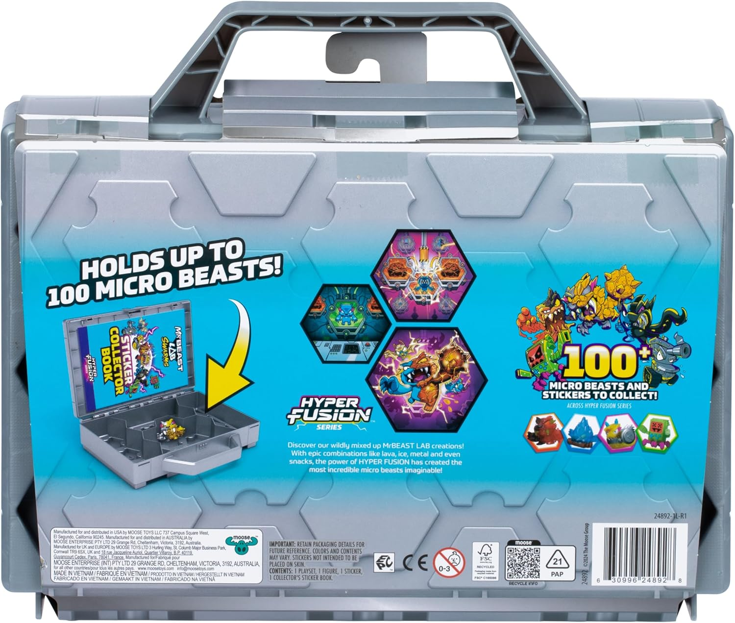 Mrbeast Lab Swarms Hyper Fusion Series, Collect 100+ Swarms, the Starter Pack Carry Case Holds up to 100 Micro Beasts, Includes Exclusive Magma Tooth Swarm, Sticker Collector Book, & 1 Sticker image number 4