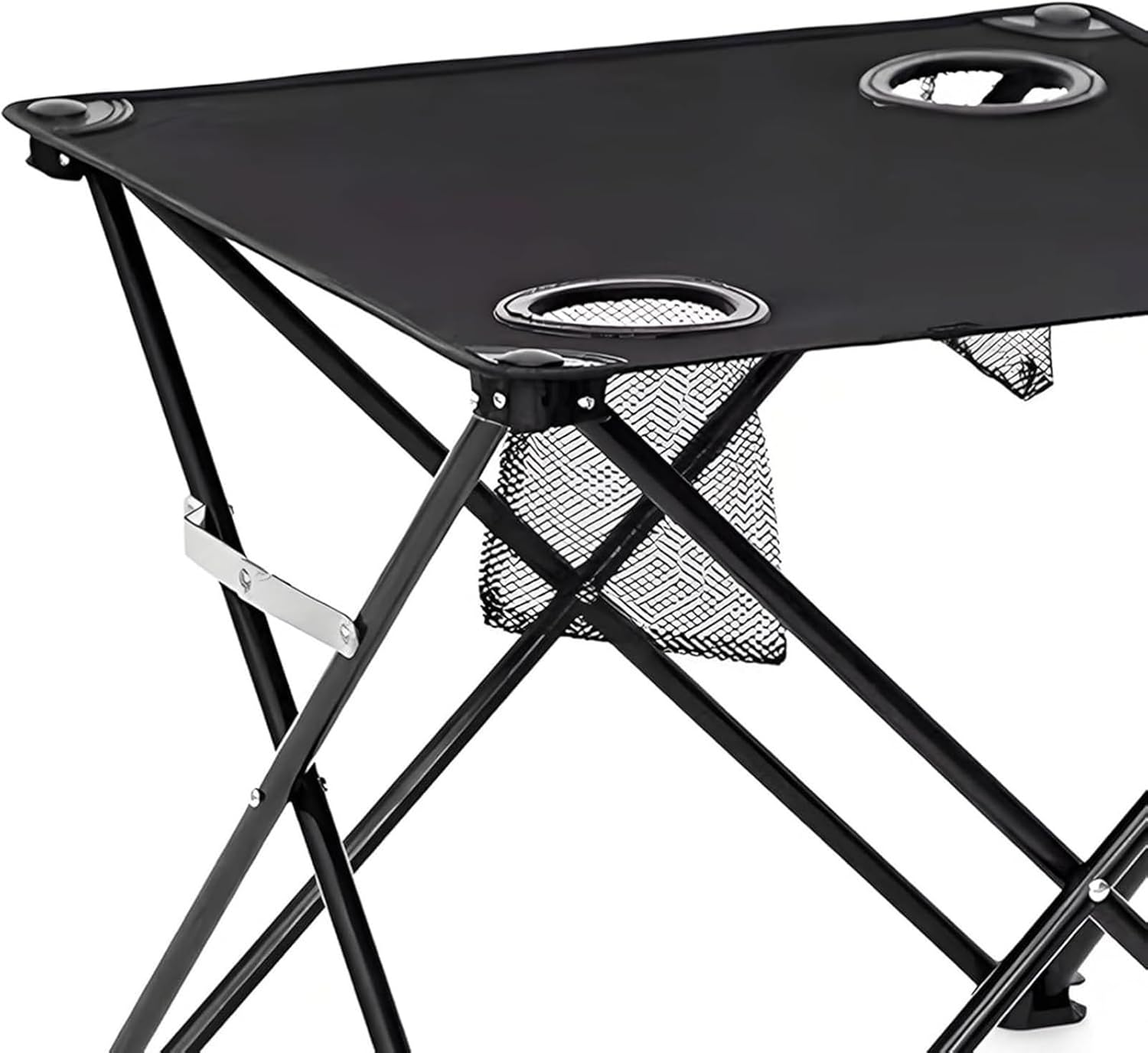 Portable Camping Table | Small Folding Table with 2 Cup Holders, Outdoor Portable Compact Design Lightweight Hiking Travel Fishing Picnic Patio Balcony Garden Home Dining Camping Gear image number 5