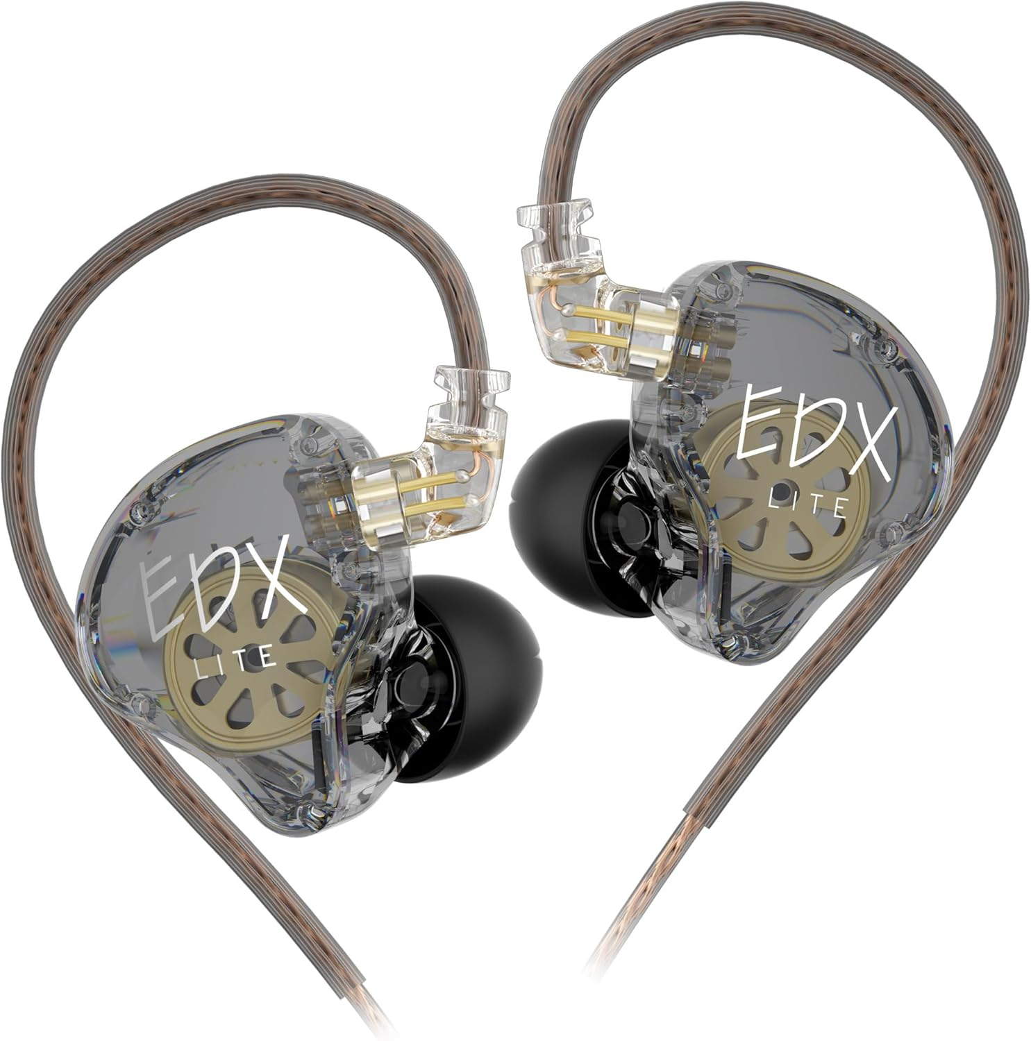 KZ EDX Lite Hifi Headphones, Superlinear Dynamic Driver Unit IEM In-Ear Monitor with Removable OFC Cable, High Resolution Microphone for Pop, ACG, Live (Grey, No Microphone) image number 2