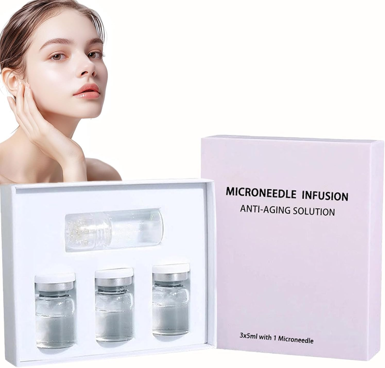 Micro Infusion System for Face, Needling Kit Skin Tightener, Micro Needling Kit with Microneedling Serum for Taking Care of Blemished Skin for All Types,4+12