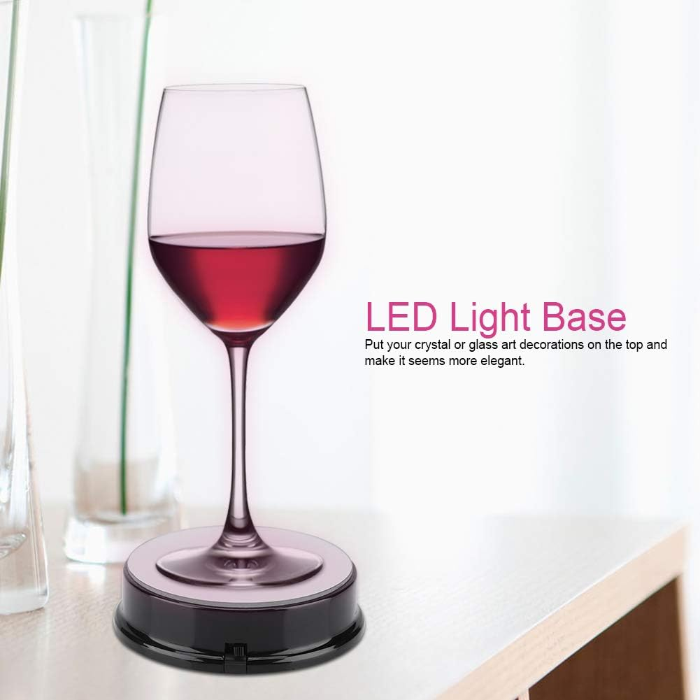 Seven Color LED Light Base Stand,For Glass Bottle Crystal Art Figurine Decoration,Put Crystal or Glass Art Decorations On image number 2
