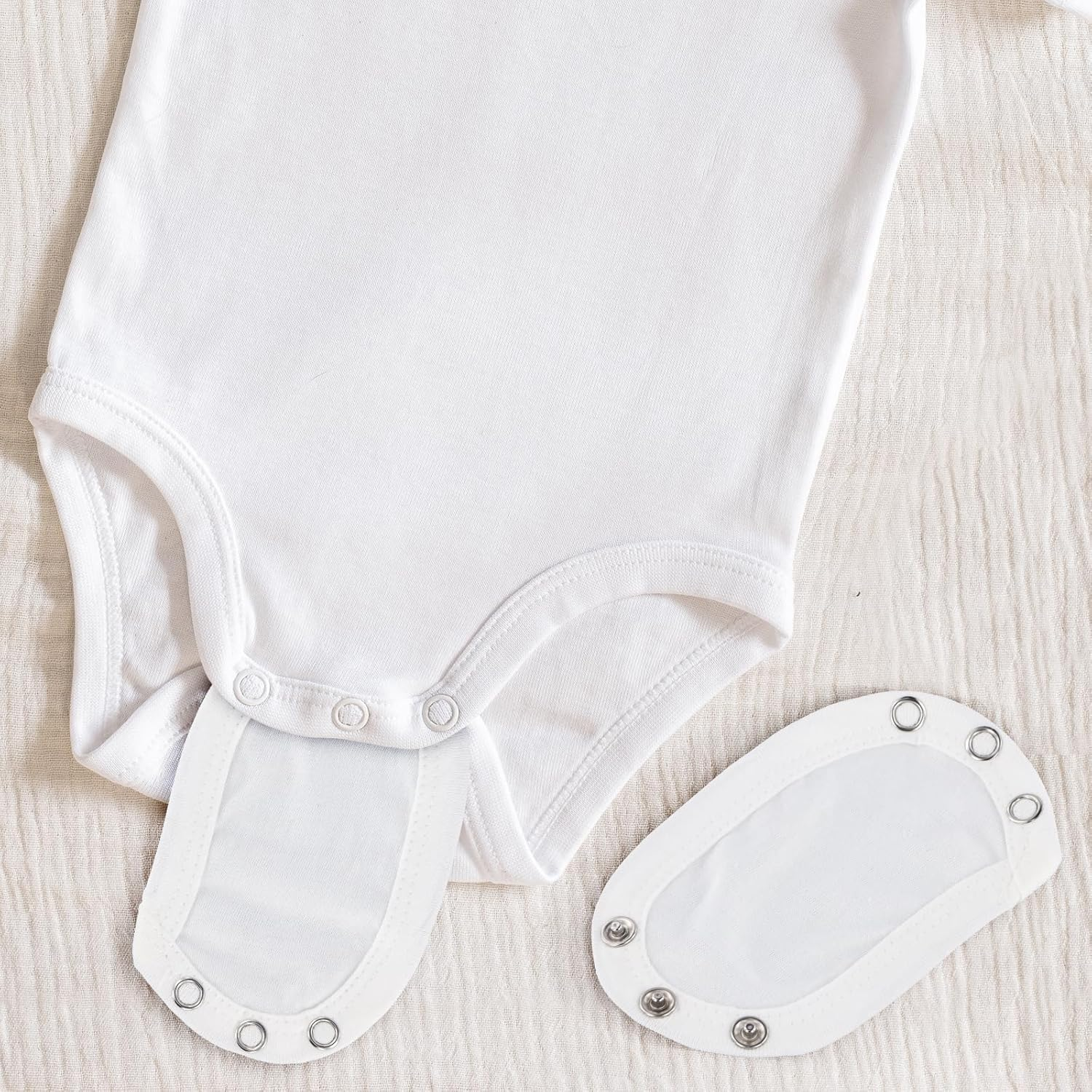6 Pcs Baby Vest Bodysuit Baby Clothes Extension Baby Onesie Extender Cotton White Bodysuit Extende for Newborn Cotton Bodysuit Extender with Push Button image number 3