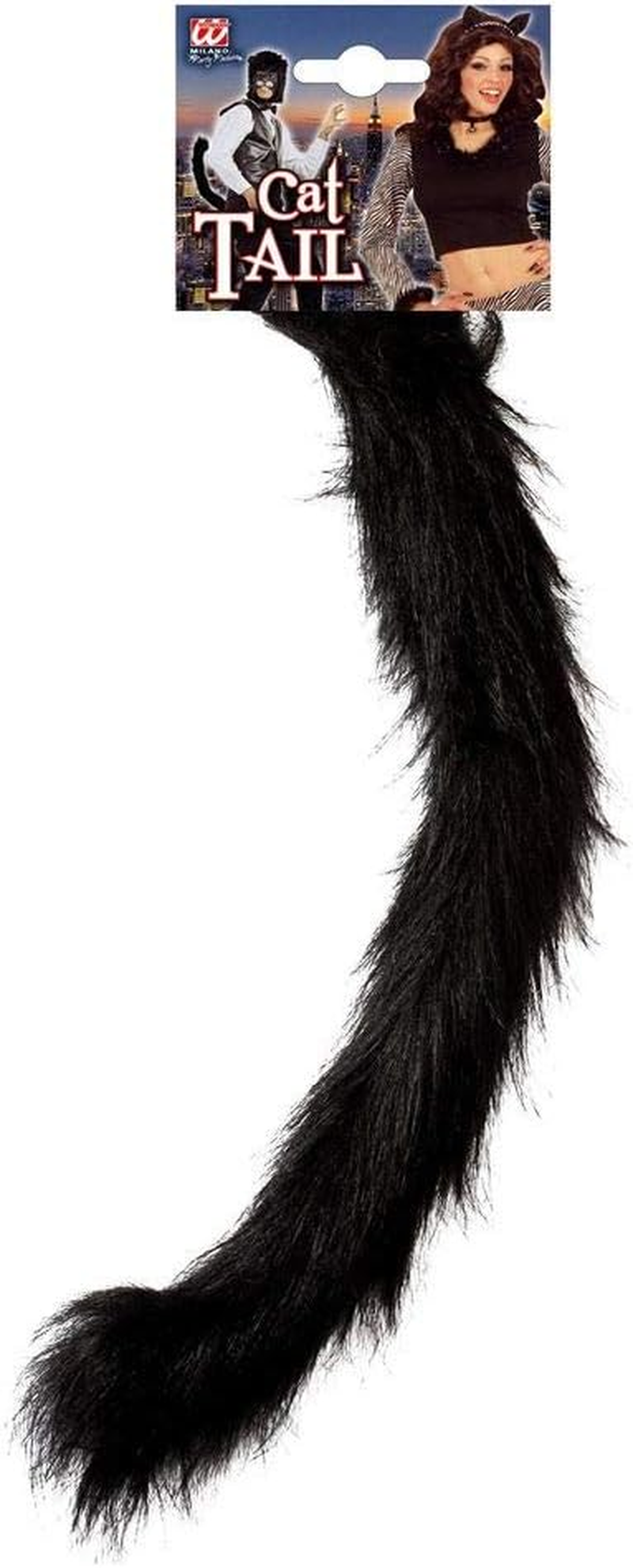 Shoperama Flexible Fur Tail for Cat Black 58 Cm Costume Accessory Boots Long image number 2