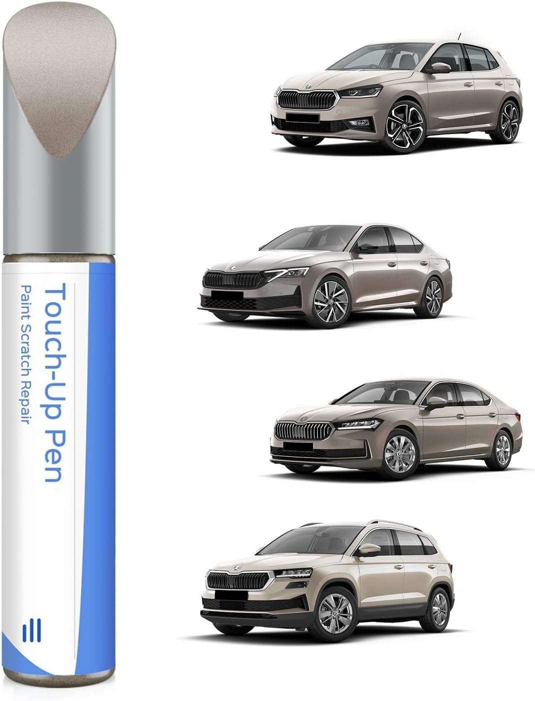 4K4K/ F8H Capuccino Beige Metallic Paint Pen Compatible with Skoda Exact Match for Chips and Scratches
