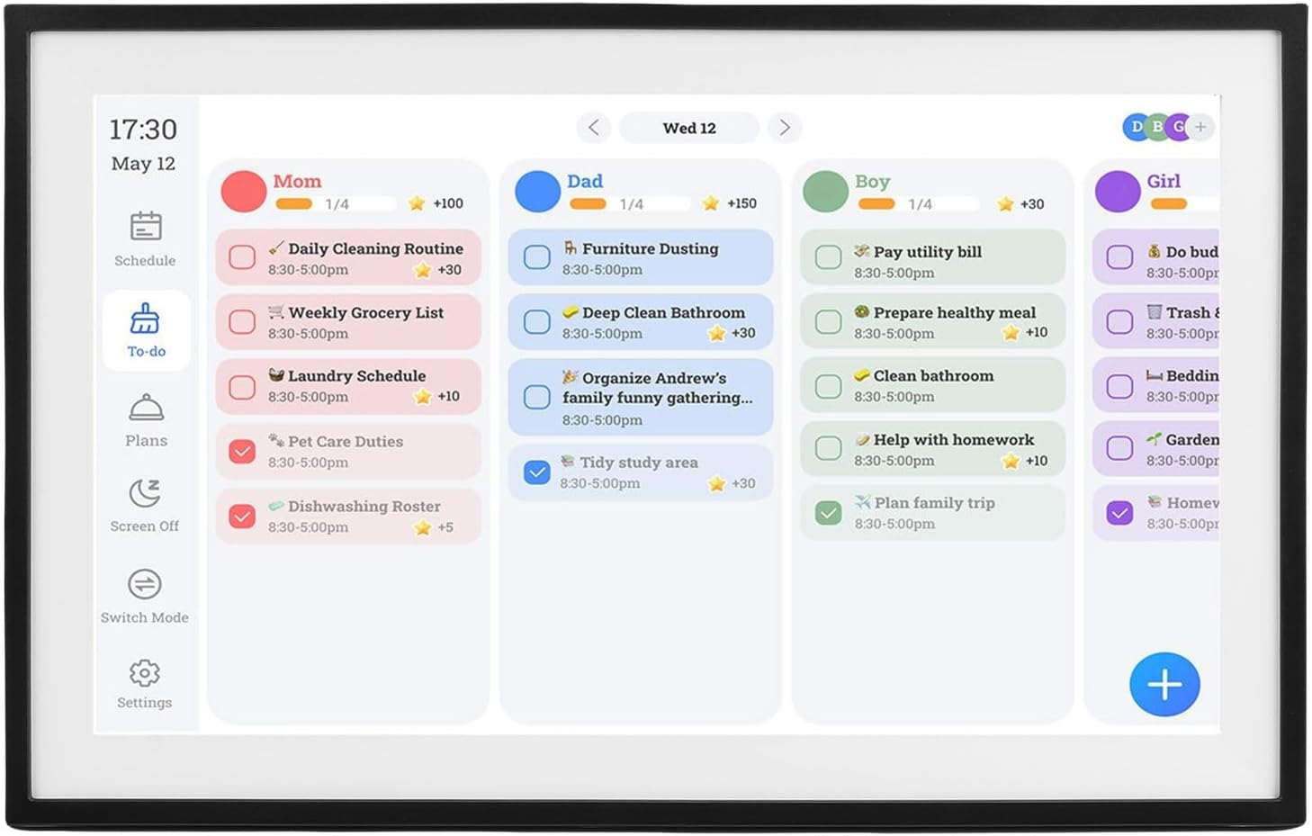 YUEHISY Smart Digital Calendar 15.6 Inch, HD Touchscreen Wifi Digital Picture, Frame Family Calendar Planner with APP (Pure White)