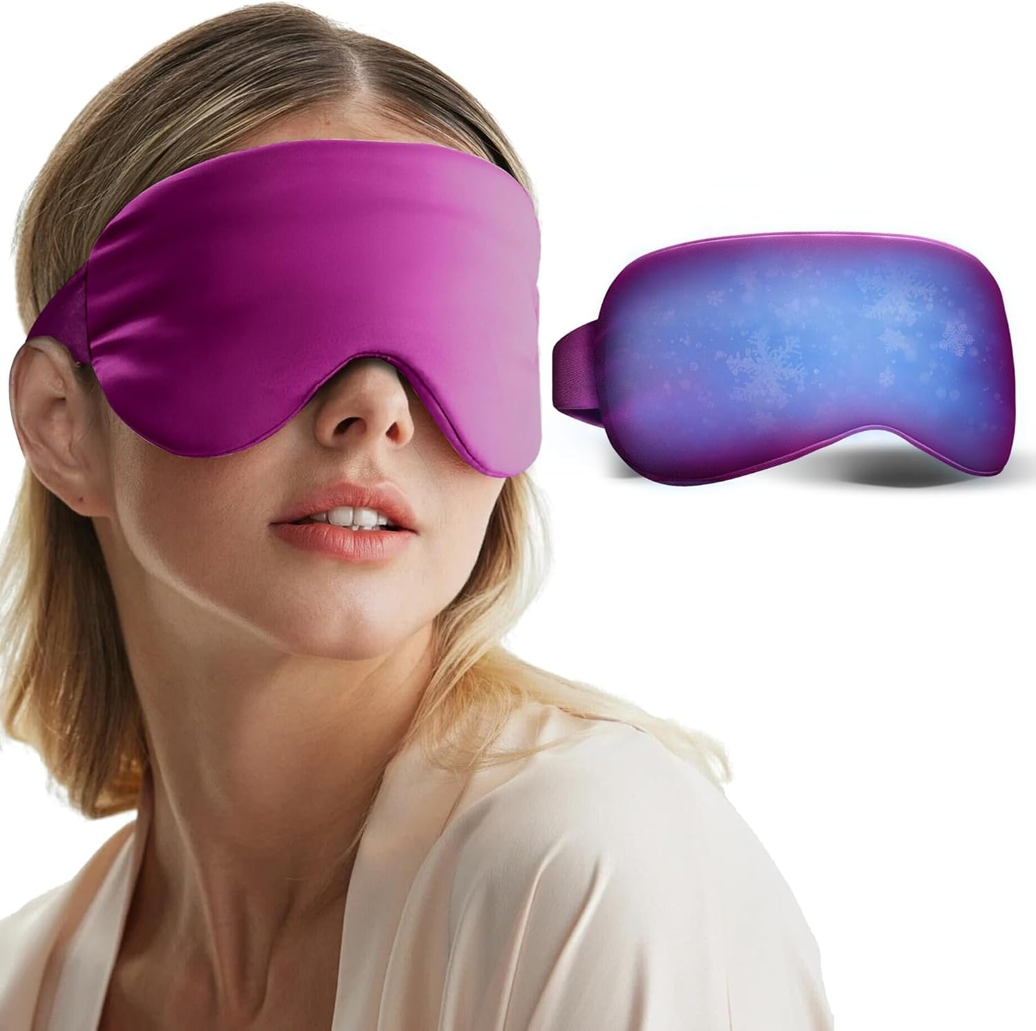 Cooling Eye Mask for Puffy Eyes, Cold Eye Mask Eye Ice Pack for after Eyes Surgery, Tension Stress Relief, Itchy Eyes, Headaches, Dark Circles - Purple