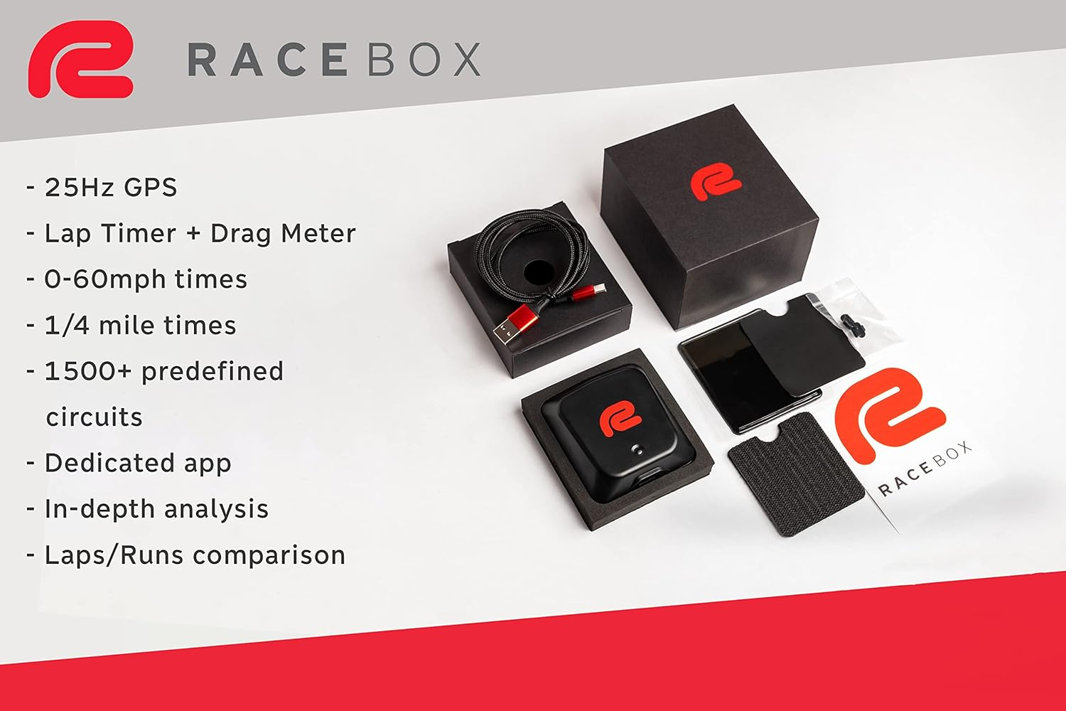 Racebox Mini GPS Based Performance Meter Box 25Hz - Car and Motorcycle Lap Timer and Drag Meter with Mobile App - Vehicle Racing Timing System image number 4