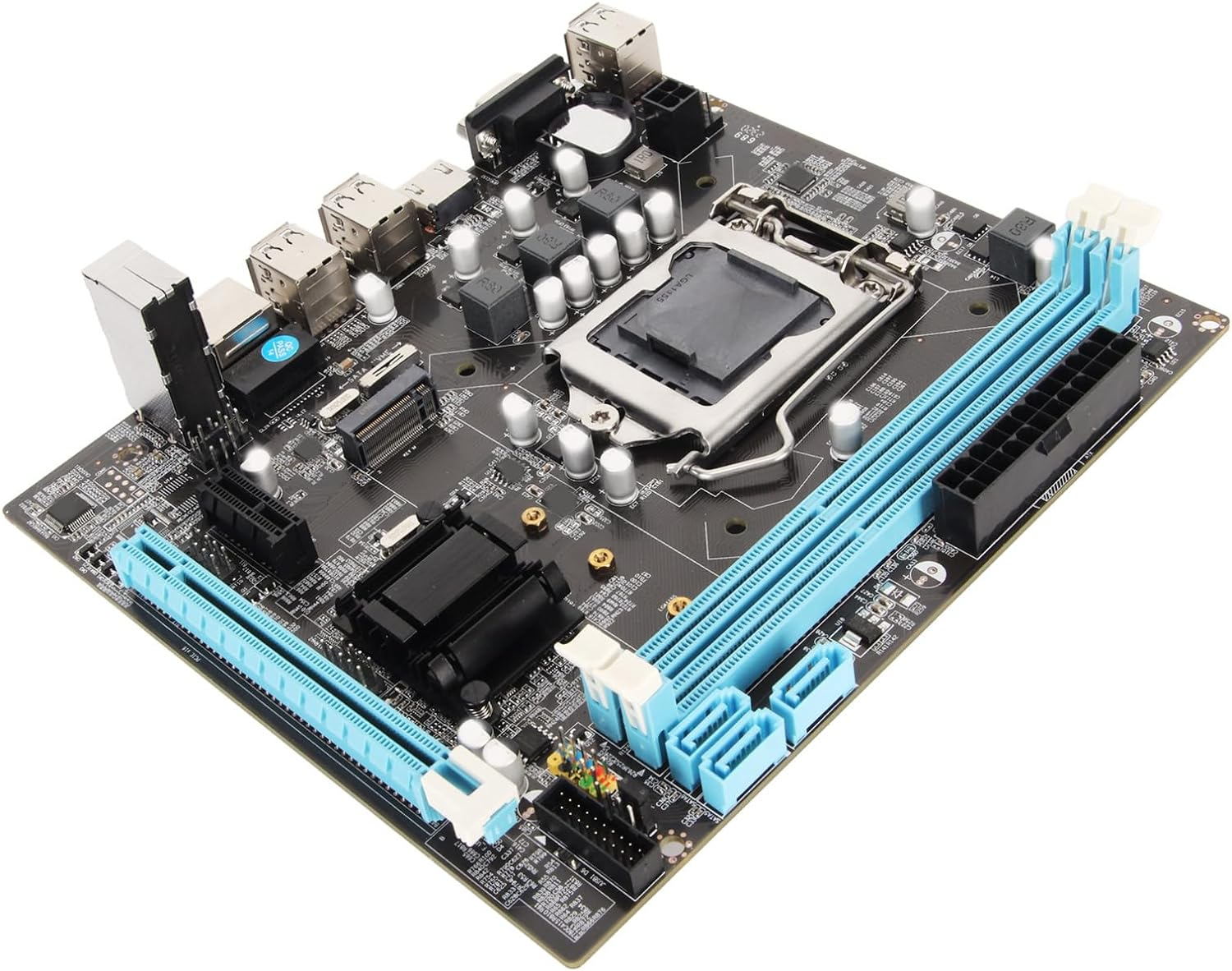 Desktop Motherboard, LGA 1155 CPU 2Nd Gen Slot Dual Channel DDR3 Motherboard with 3 Phase Power, HD VGA Ouput, Micro ATX Motherboard for Gaming
