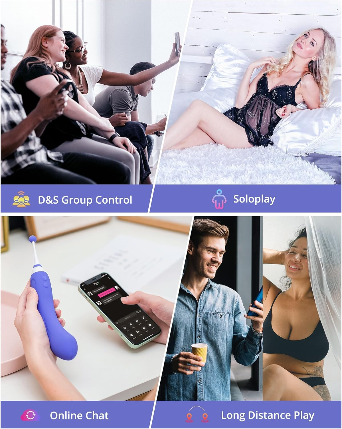 LOVENSE Hyphy G Spot Vibrator for Clitoris Vagina Dual Stimulator, 3 Attachments Waterproof Nipple Massagers for Female, Rechargeable Dildo Vibrator Adult Toy Vibrating Machine for Women Couples image number 5