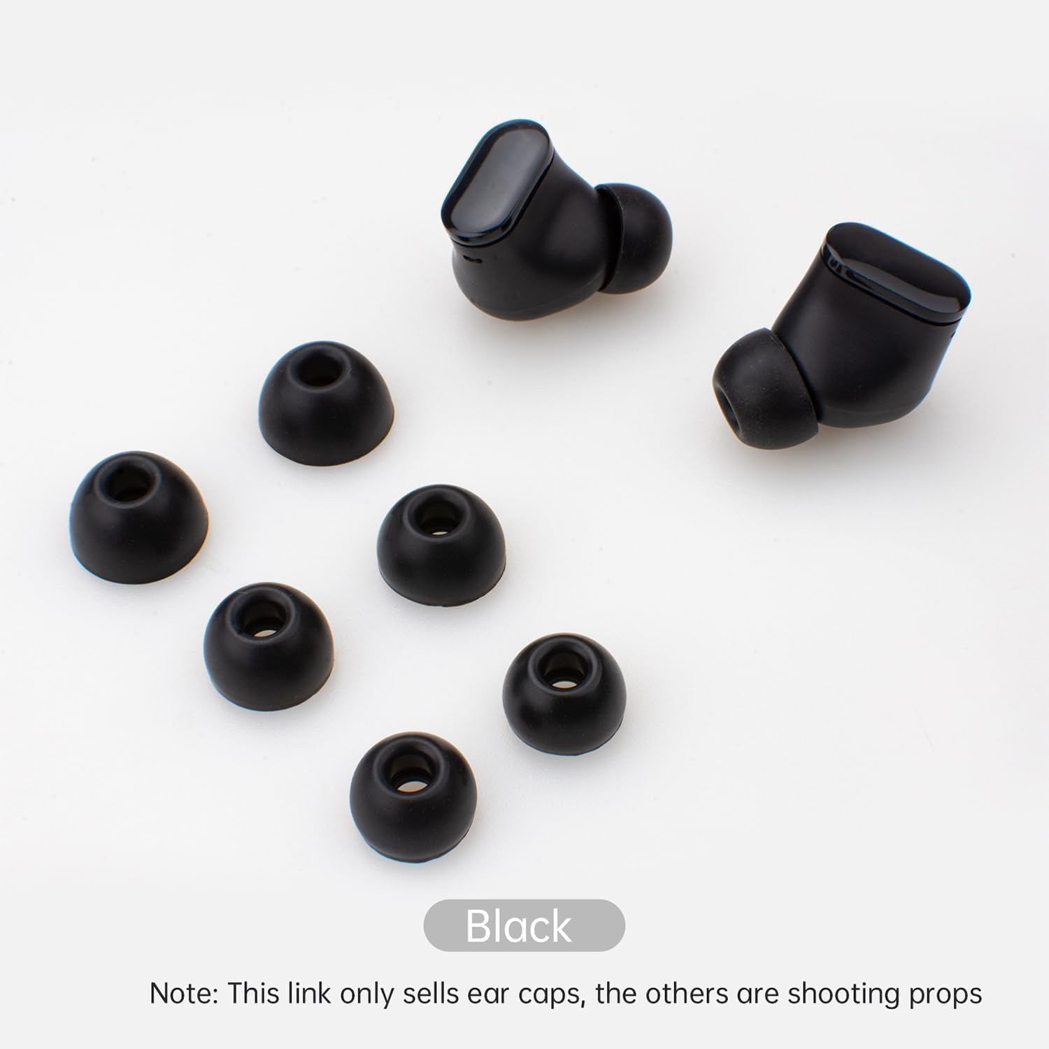 Aiivioll 6Pcs Silicone Ear Tips for Beats Fit Pro/Studio Buds/Studio Buds+ in Ear Tips Eartips Replacement Buds S/M/L (Black) image number 4