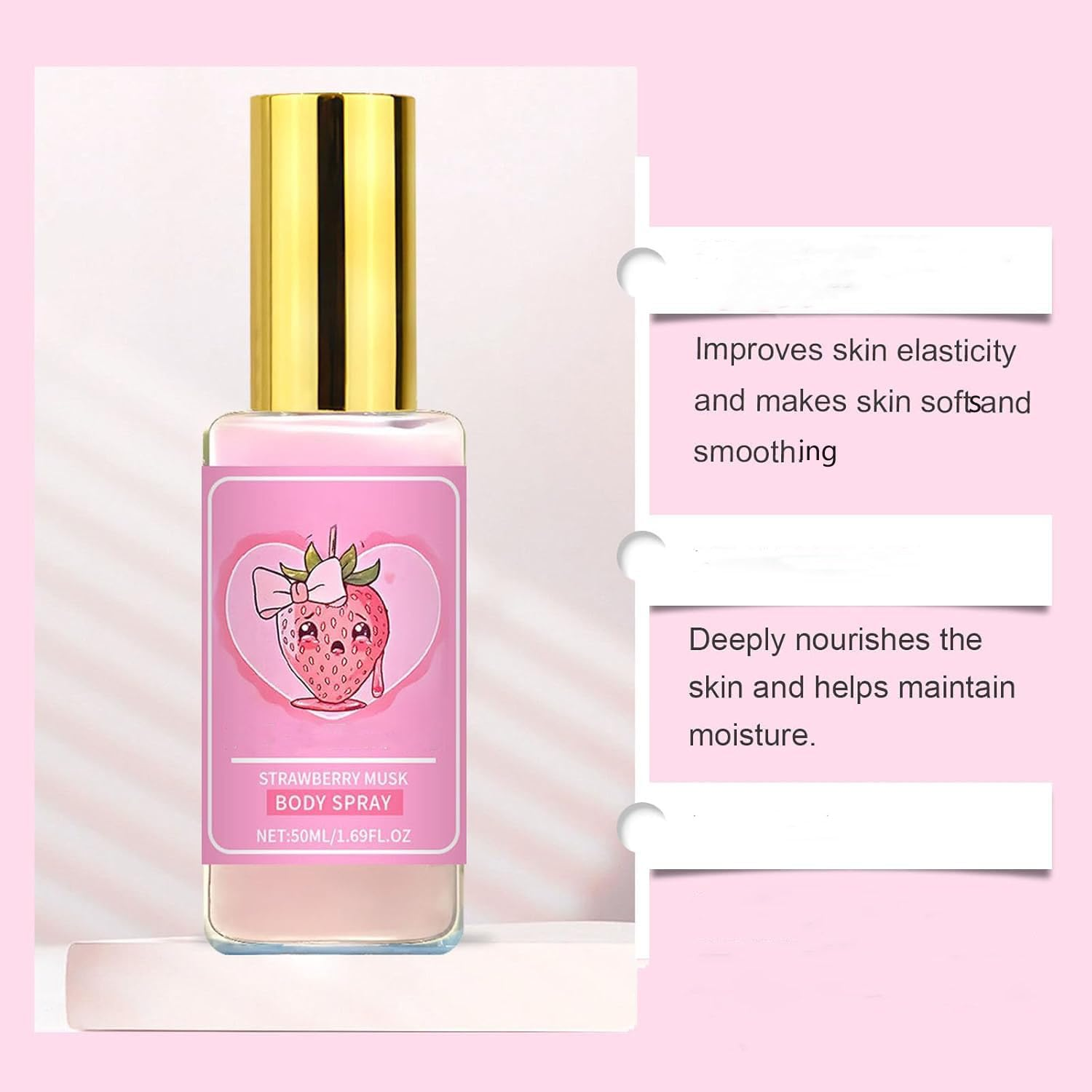 Pink Tears Body Mist, Strawberry Milk Body Spray, Strawberry Perfume for Women, Long-Lasting Fragrance, Hydrating Lightweight, Travel-Friendly Design (1PCS) - 3Pcs image number 2