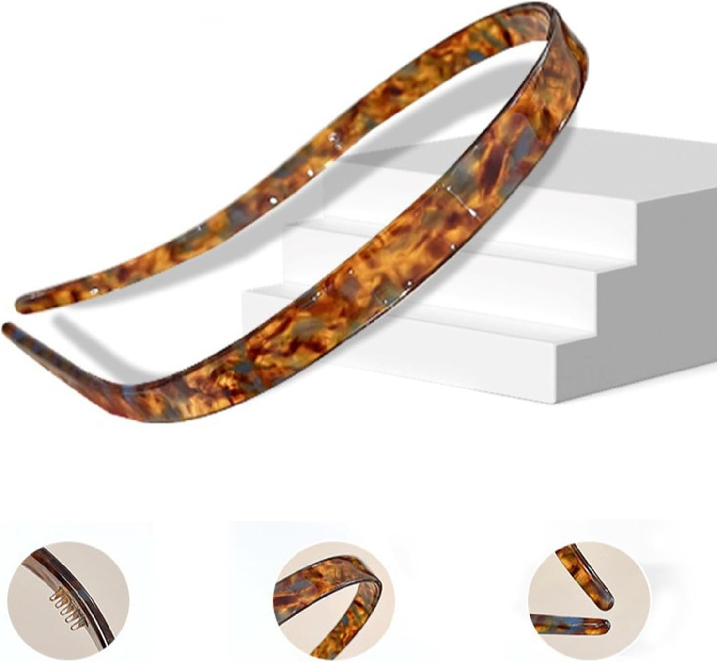 2024 New Acetate Hair Band Designed for Eyewear, No Pressure No Headache Comfortable Headbands for Women Fashion Thin Headbands - Black image number 4