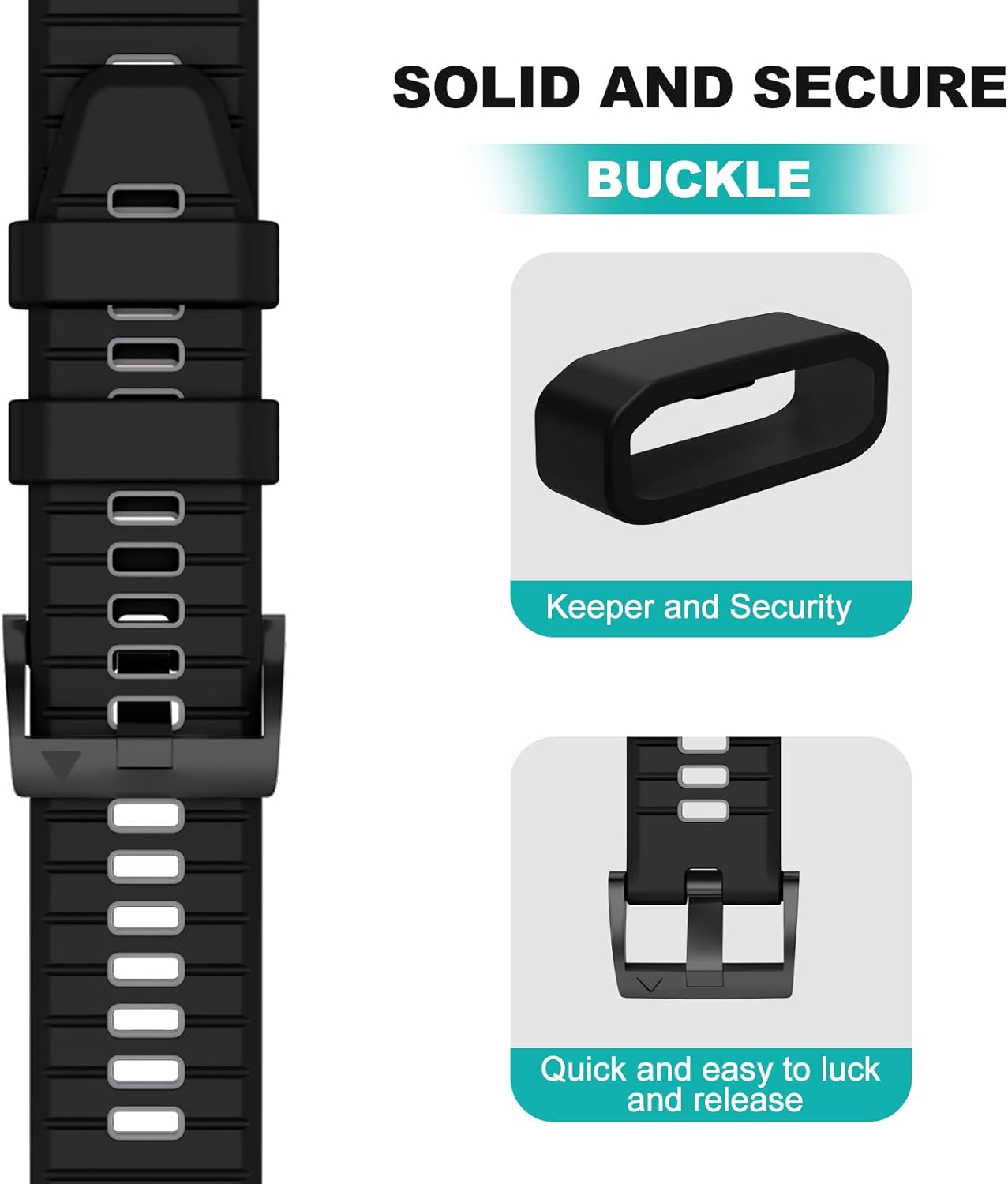 OVERSTEP Compatible with Fenix 7X Bands, 26Mm Width Soft Silicone Replacement Strap for Fenix 7X Pro/Fenix 6X/ Fenix 5X/ Fenix 3 Smartwatch