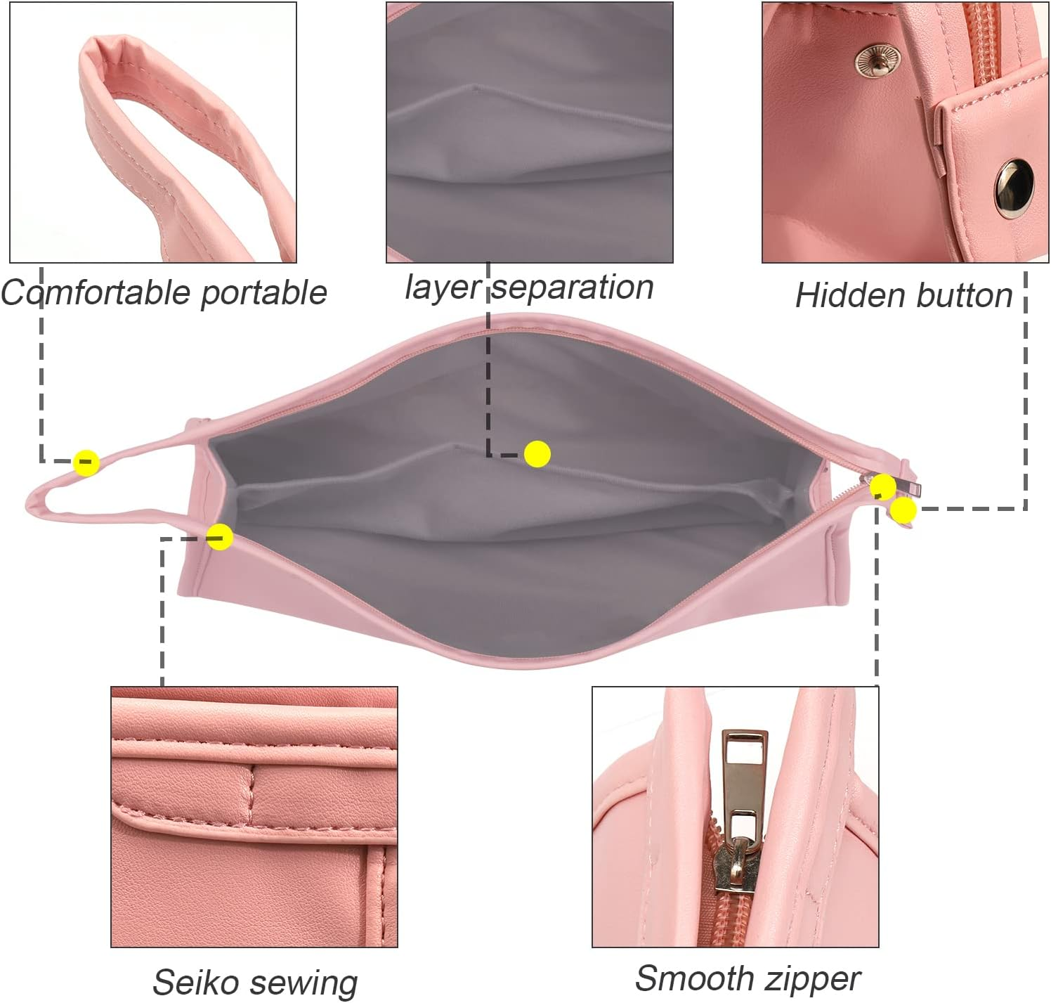 Travel Case for Dyson Airwrap Styler/Shark Flexstyle, Portable Carrying Case for Dyson Supersonic Hair Dryer, Waterproof Anti-Scratch Dustproof Shockproof Protection Organizer Travel Storage Bag(Pink) - Black image number 4