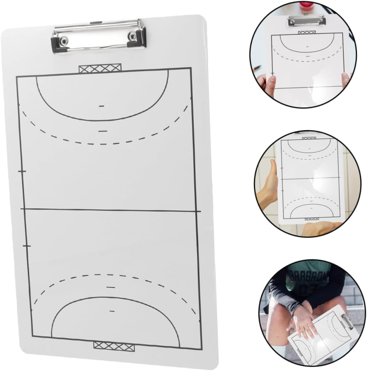 Double-Sided Dry Erase Coaches Clipboard, 1Pc Handball Coach Marker White Board,Dry Erase Clipboard Handball Board for Match Markers