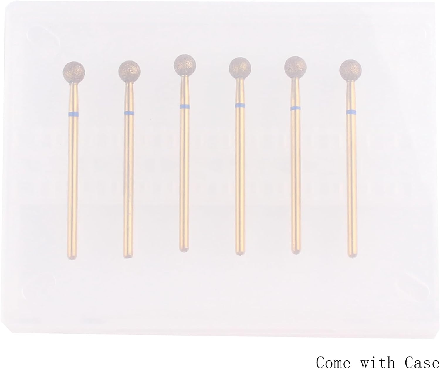 MZCMSL 6Pcs Pro Diamond Ball Bits 5.0Mm, Cuticle Drill Bit Set for Russian Manicure, 3/32 Shank Efile Bit (Medium) image number 1