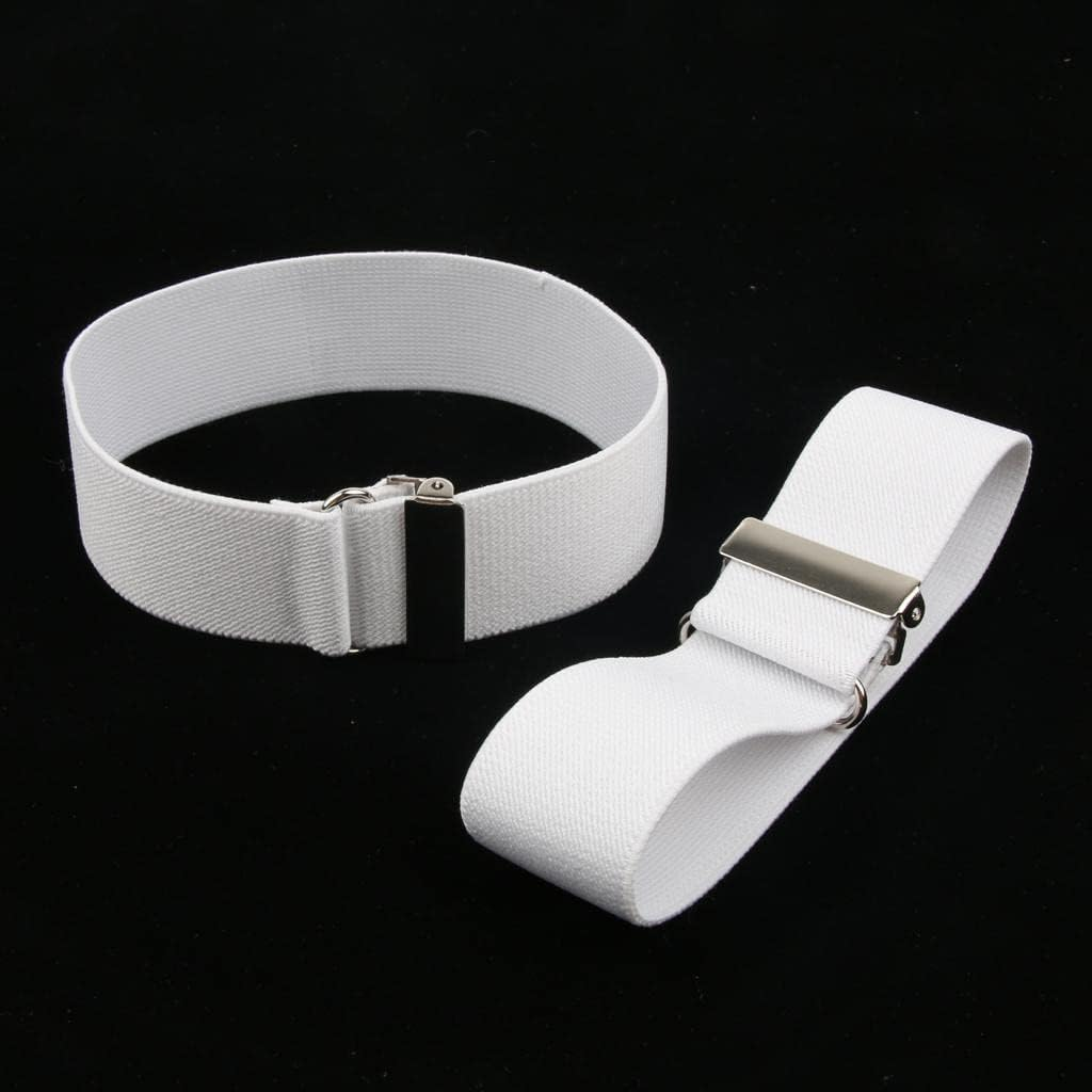 Dolity Adjustable Elastic Shirt Sleeves Garter Holder Sock Stocking Garter for Men - White, as Described image number 1
