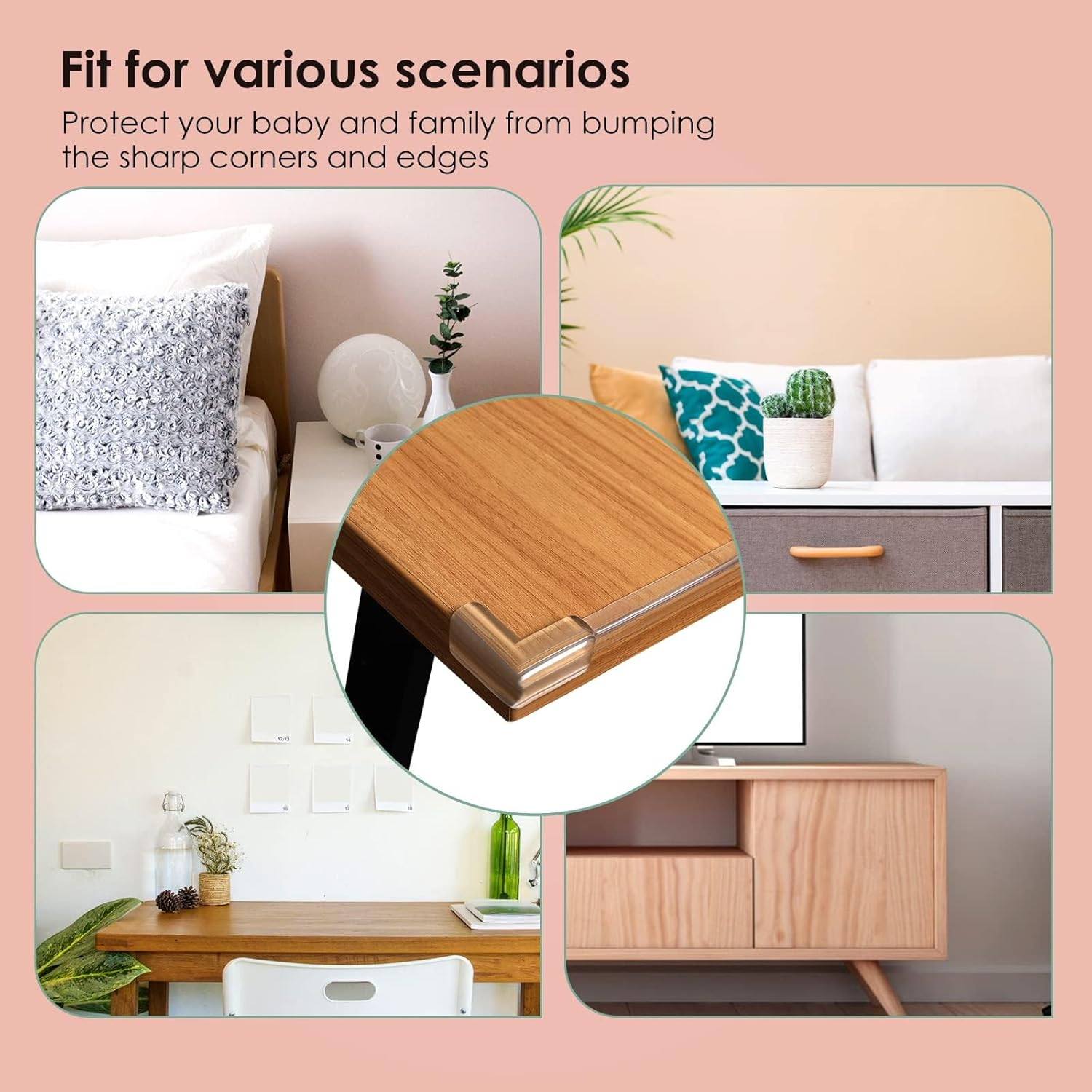 Edge Protector Strip Silicone 3M/9.8Ft Baby Safety Bumper Strip Transparent Table Edge Guard with Kids Proofing Safety Corner for Table Desk Furniture Cabinets Shelf Sharp Corner image number 3