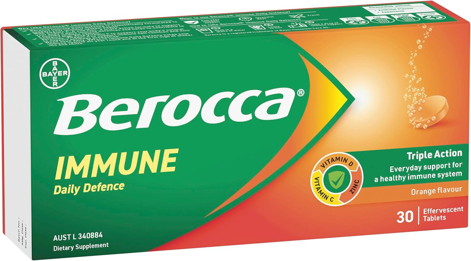 Berocca Immune Daily Defence Orange 30 Tablets image number 4
