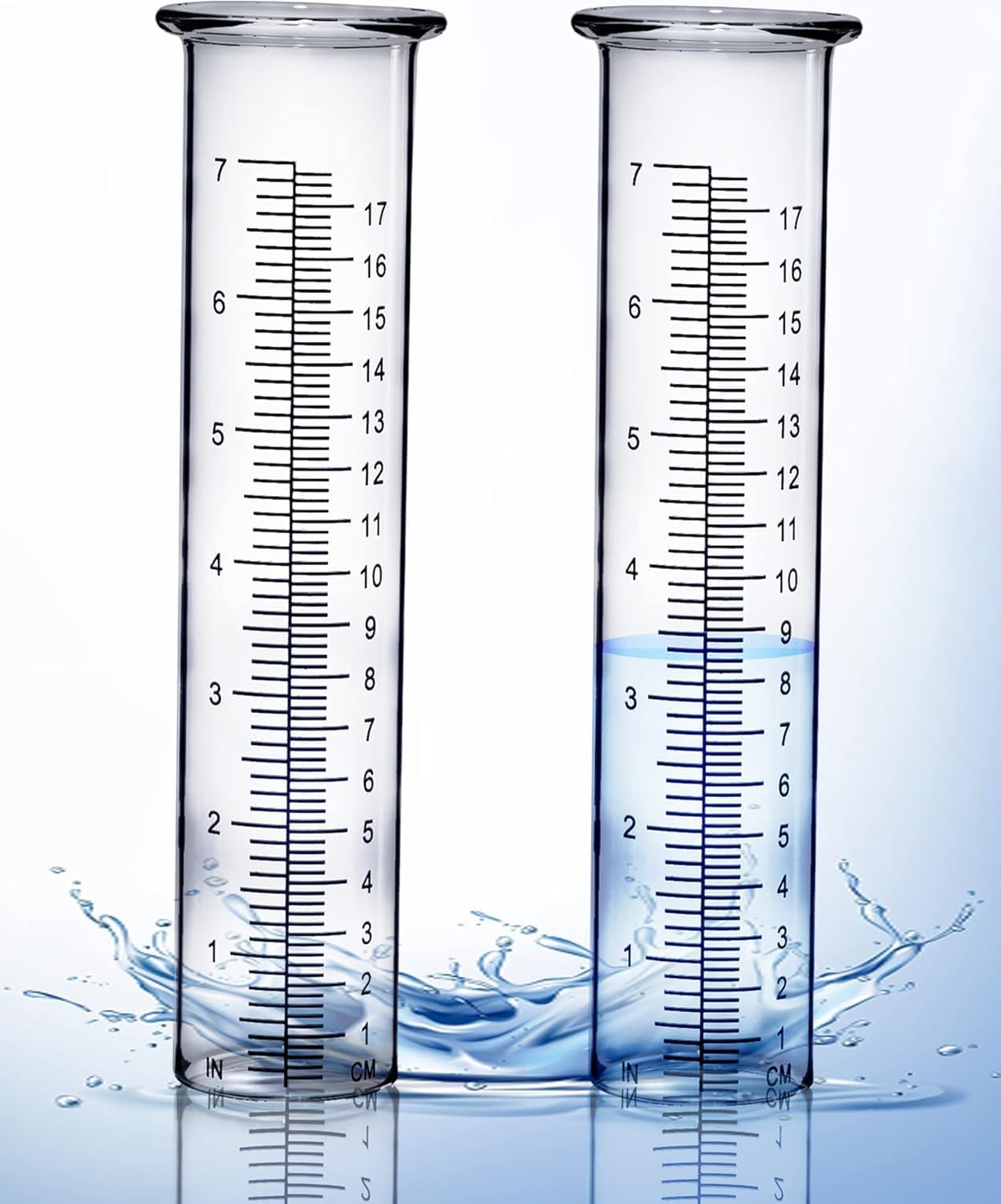 Rain Gauge Replacement Tube,5'' Capacity Rain Gauge &mdash; Measuring Tool & Plastic Measuring Cup, Compatible with Standard Rain Gauge for Yard & Garden(2 Pcs), Haheihei image number 4