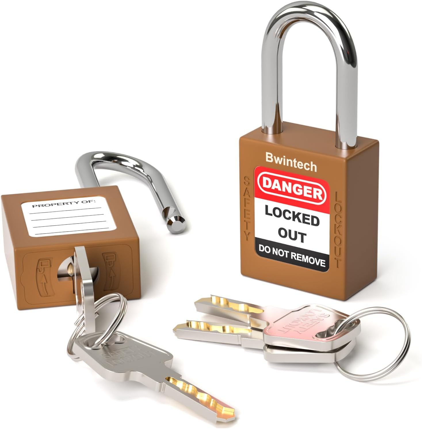 Pack of 10 38 Mm Encrypted Yellow Safety Padlock Lockout Tagout Lock for Lock Out Tag Out Stations and Devices