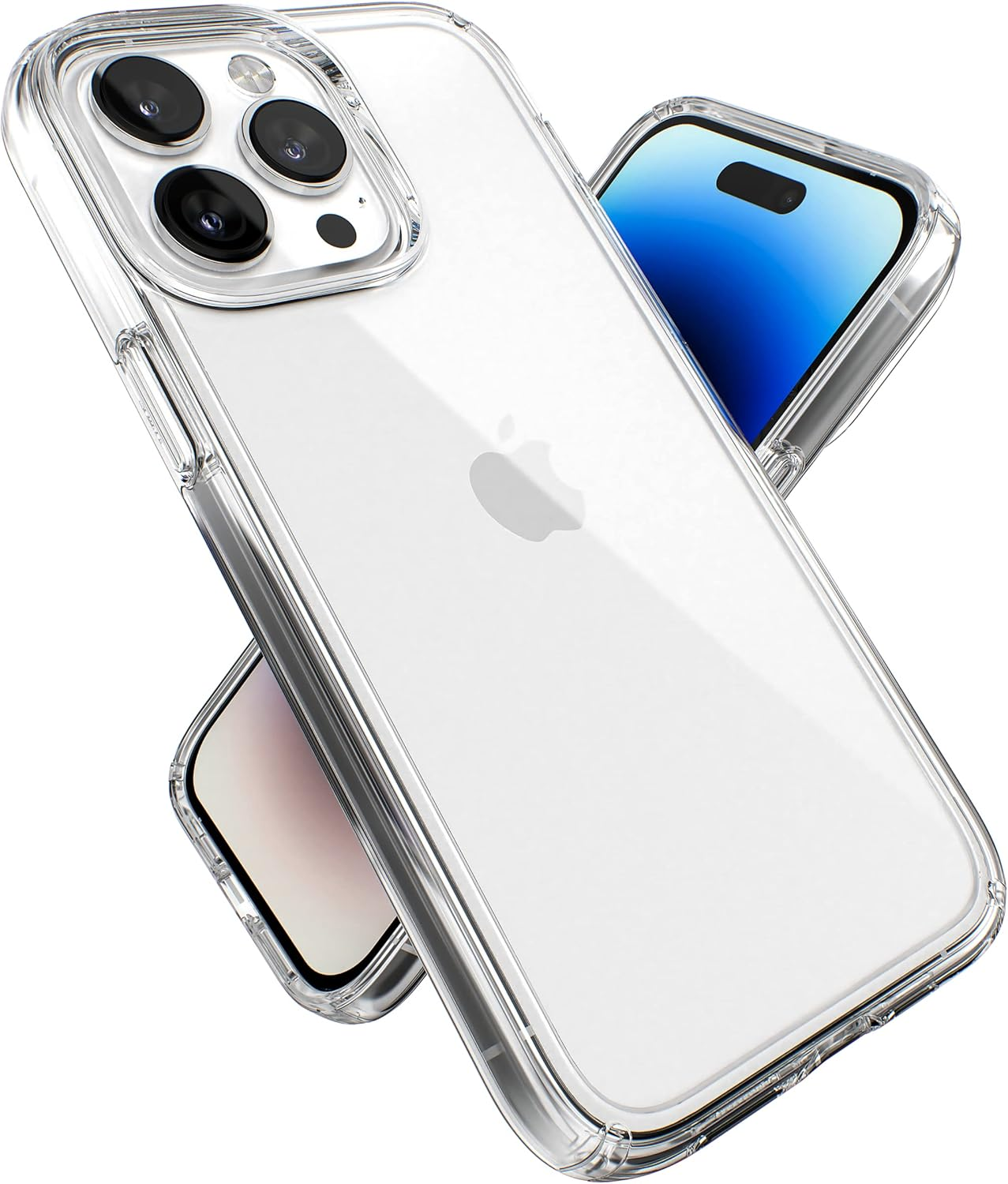 Speck Clear Iphone 14 Pro Max Case - Drop Protection with Scratch Resistant Dual Layer Slim Phone Case for 6.7 Inch Iphones 14 Pro Max - Anti-Yellowing & Anti-Fade Case - Platinum Glitter Gemshell