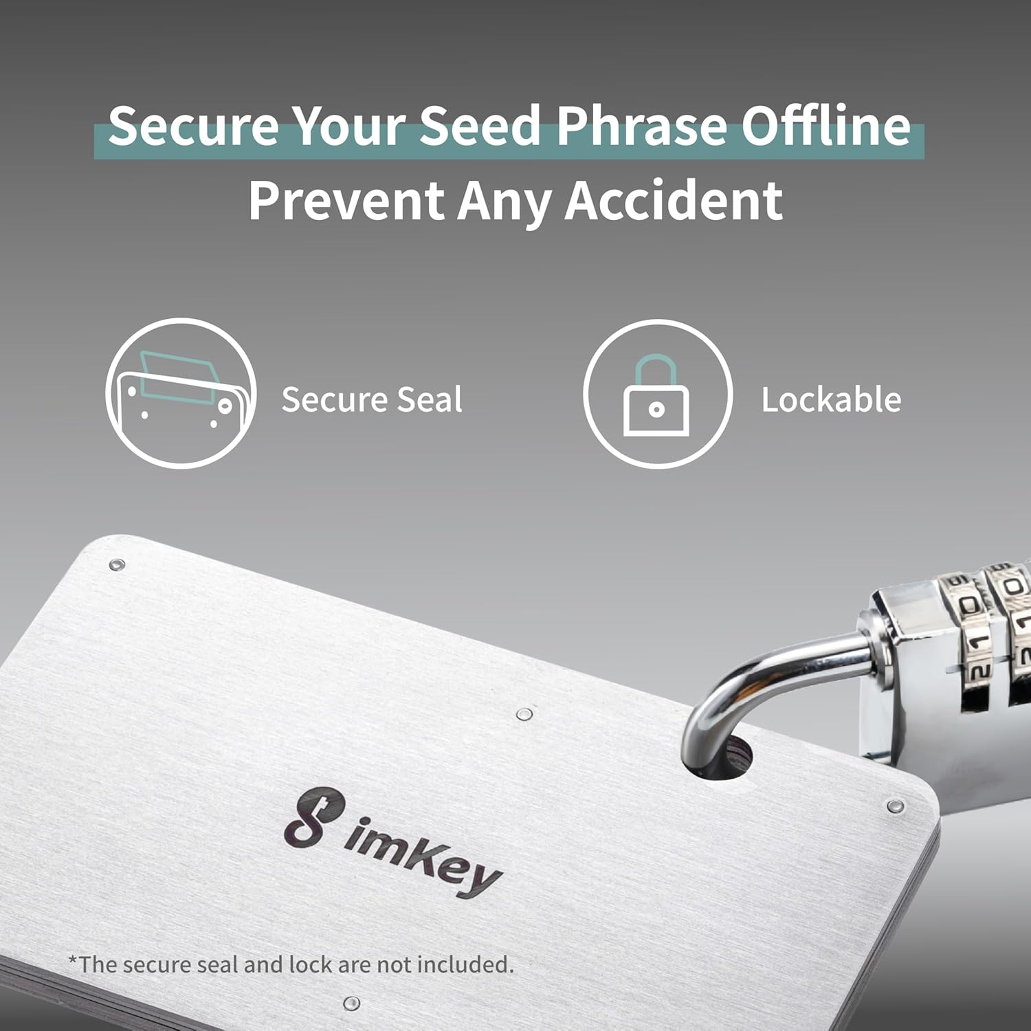 Imkey Crypto Seed Storage, Compatible with All BIP39 Hardware/Cold Wallet, Cold Storage Backup, Ledger, Trezor, Keepkey, Supports 12/18/24 Words (Heirbox S1 (Seed Phrase Storage Box)) image number 3