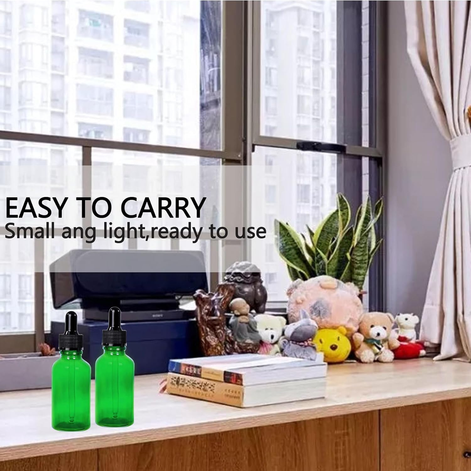 Easeen 48 Pack 1Oz Glass Dropper Bottles, Green Eye Dropper Bottles with Glass Droppers for Essential Oils, Perfumes (30Ml, Green) image number 7