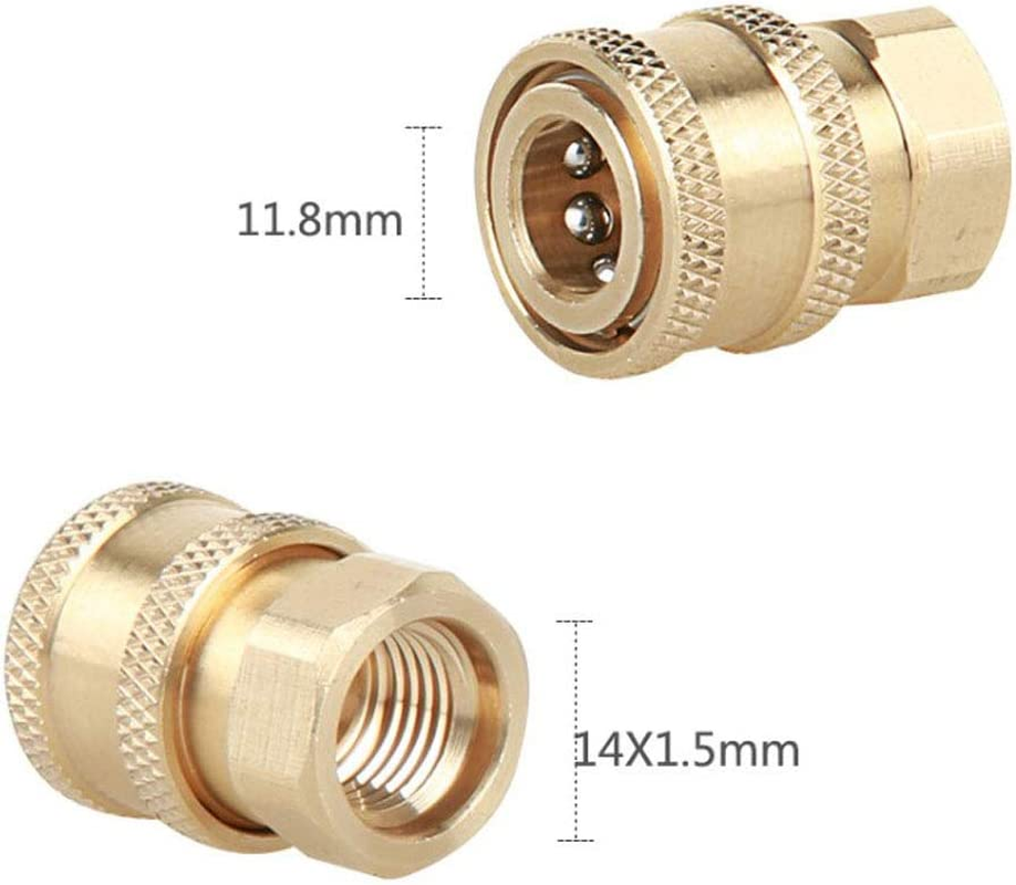 NUZAMAS High Pressure Washer Sprayer Nozzle Connectors, M14 Thread, 1/4 Quick Quick Connector, Hose Pipe Connecting Parts, Snow Foam Bottle Connectors image number 1