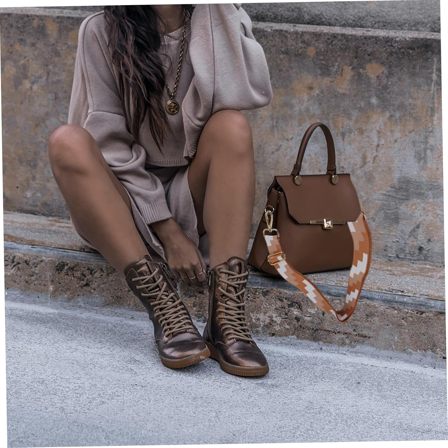 IWOWHERO Stylish Shoulder Bag Strap Bag Handles DIY Replacement Purse Handle Handbag Belt image number 3