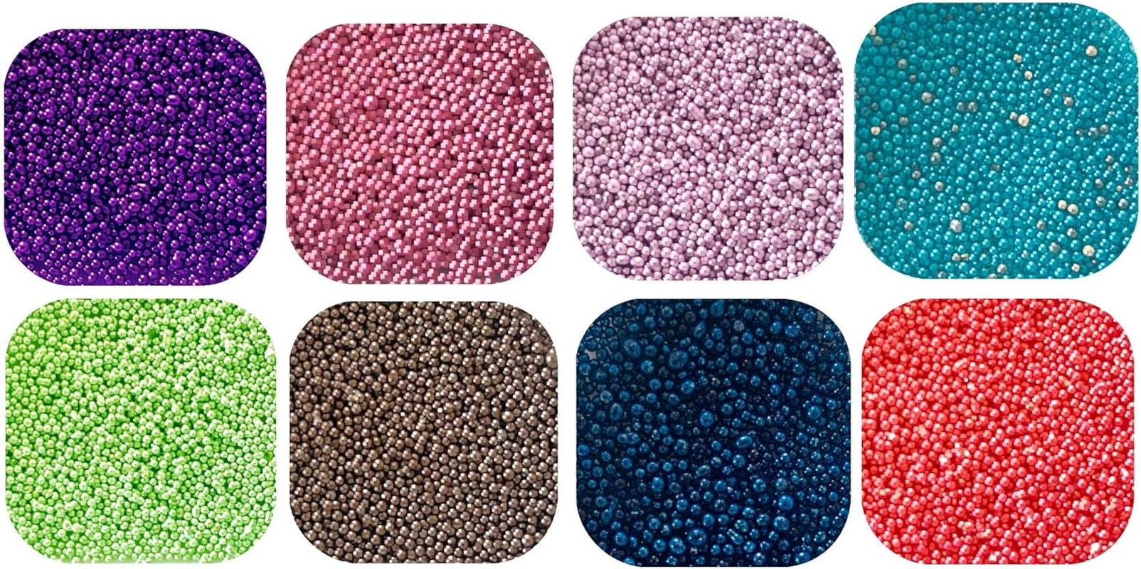 Style a SA-P642 Brion for Nail Decor Resin 8 Colors, 24 Sachets, Approx. 0.02 Inch (0.6 Mm) & Picker Tray Set