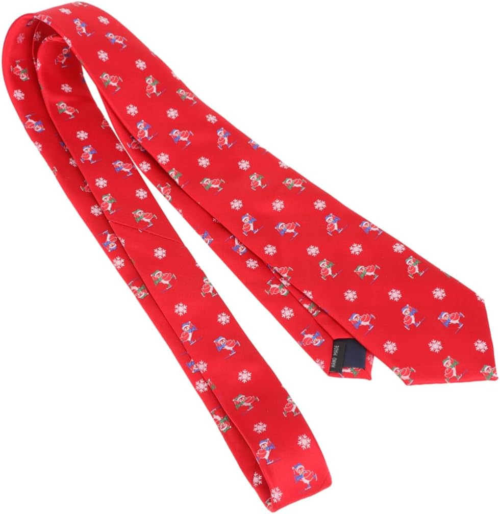 LIFKOME Christmas Tie Necktie Polyester Silk Classic Ties for Men Christmas Accessories image number 3