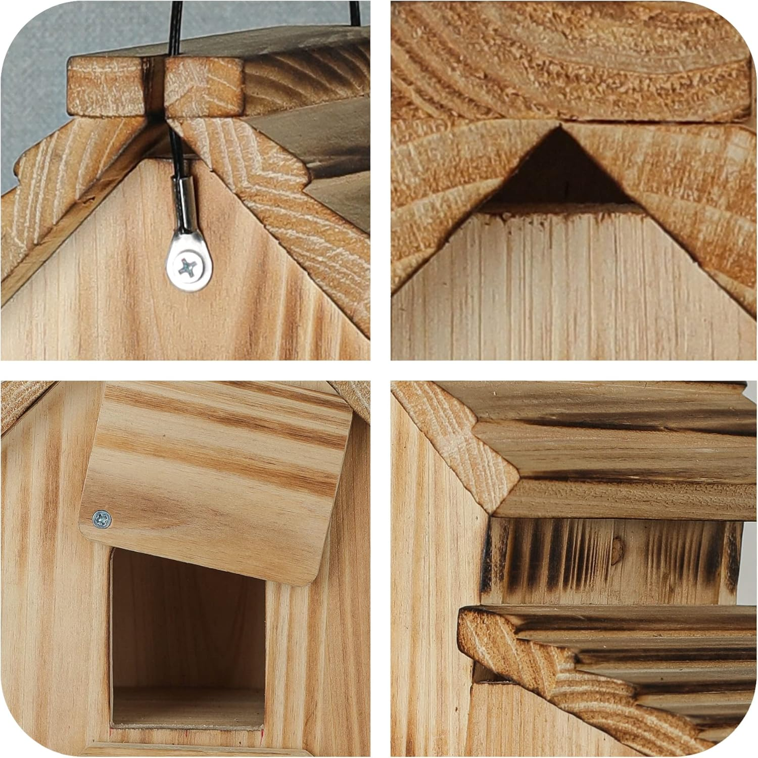 Birdhouse - Outdoor Bird House for Garden - Large Birdhouse Design for up to 4 Bird Families - Durable Hanging Birdhouses for Backyard, Patio, and Garden Decor image number 3