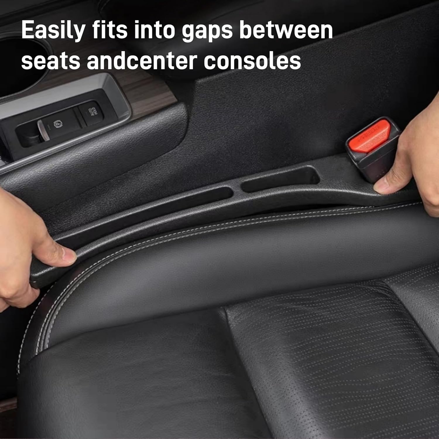 Car Seat Gap Filler of 2, 2025 Upgraded Car Seat Gap Organizer Storage Box,Fills the Gap between the Seat and Console to Prevent Items from Falling Out, Suitable for Cars, SUV and Trucks (Black) image number 3