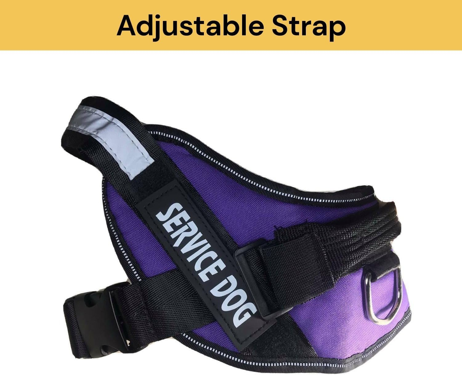 EZONEDEAL Dog Harness, No-Pull Pet Harness with Buckle, Tactical Service Vest with Reflective Strips and Control Handle, Adjustable and Comfortable for Easy Walking, Dog Running Vest (Black, XL) - Red image number 4