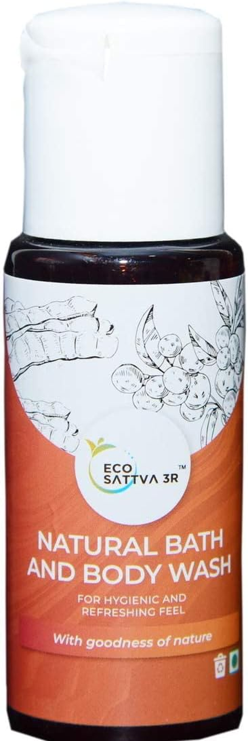 Ecosattva 3R Bathroom Essential Combo Natural Bath and Body Wash, Natural Face Wash, Natural Hand Wash and Natural Shampoo (50Ml Each) image number 3