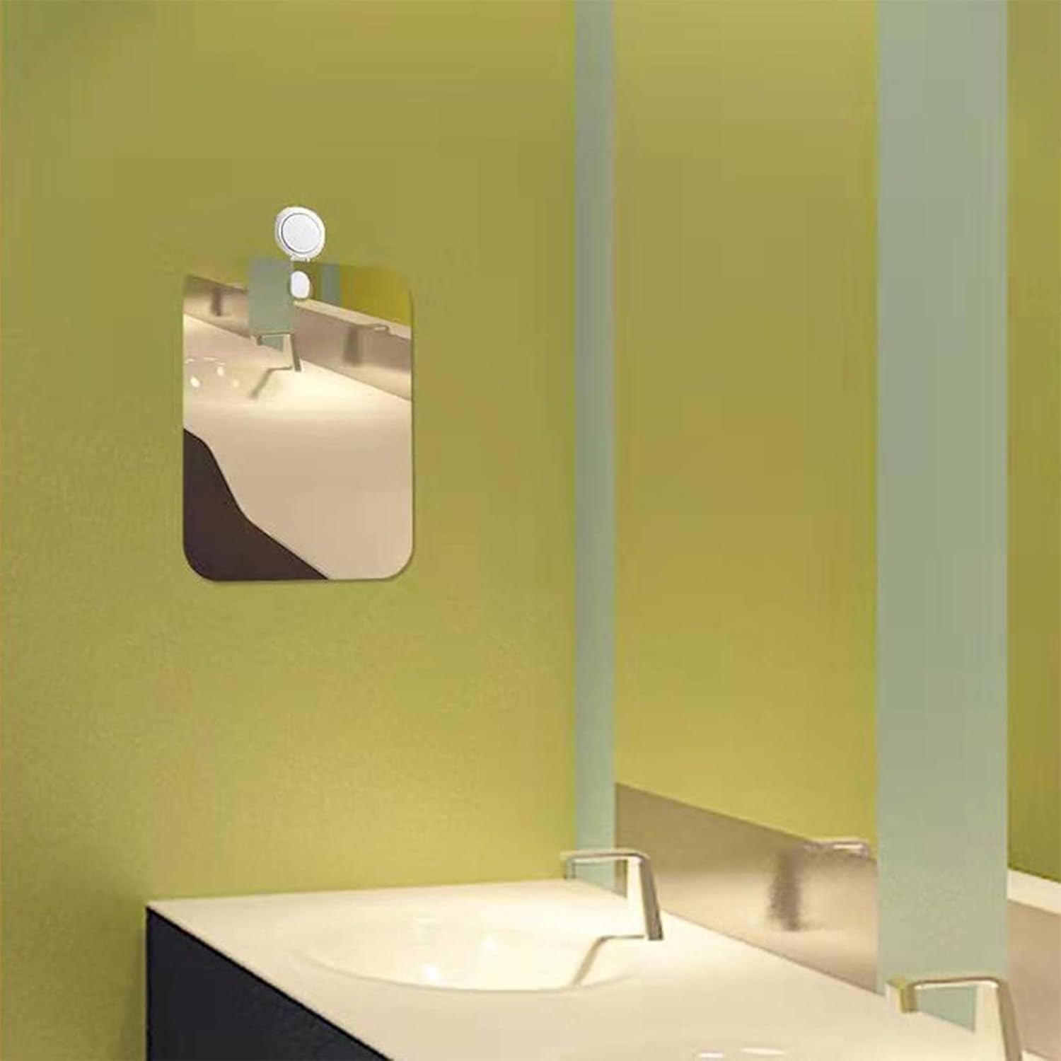 Shower Mirror anti Fog Large Size Bathroom Wall Mounted Mirror for Shaving Makeup Facial Care, Fog Resistant Shower Mirror for Home Bathroom Use image number 2