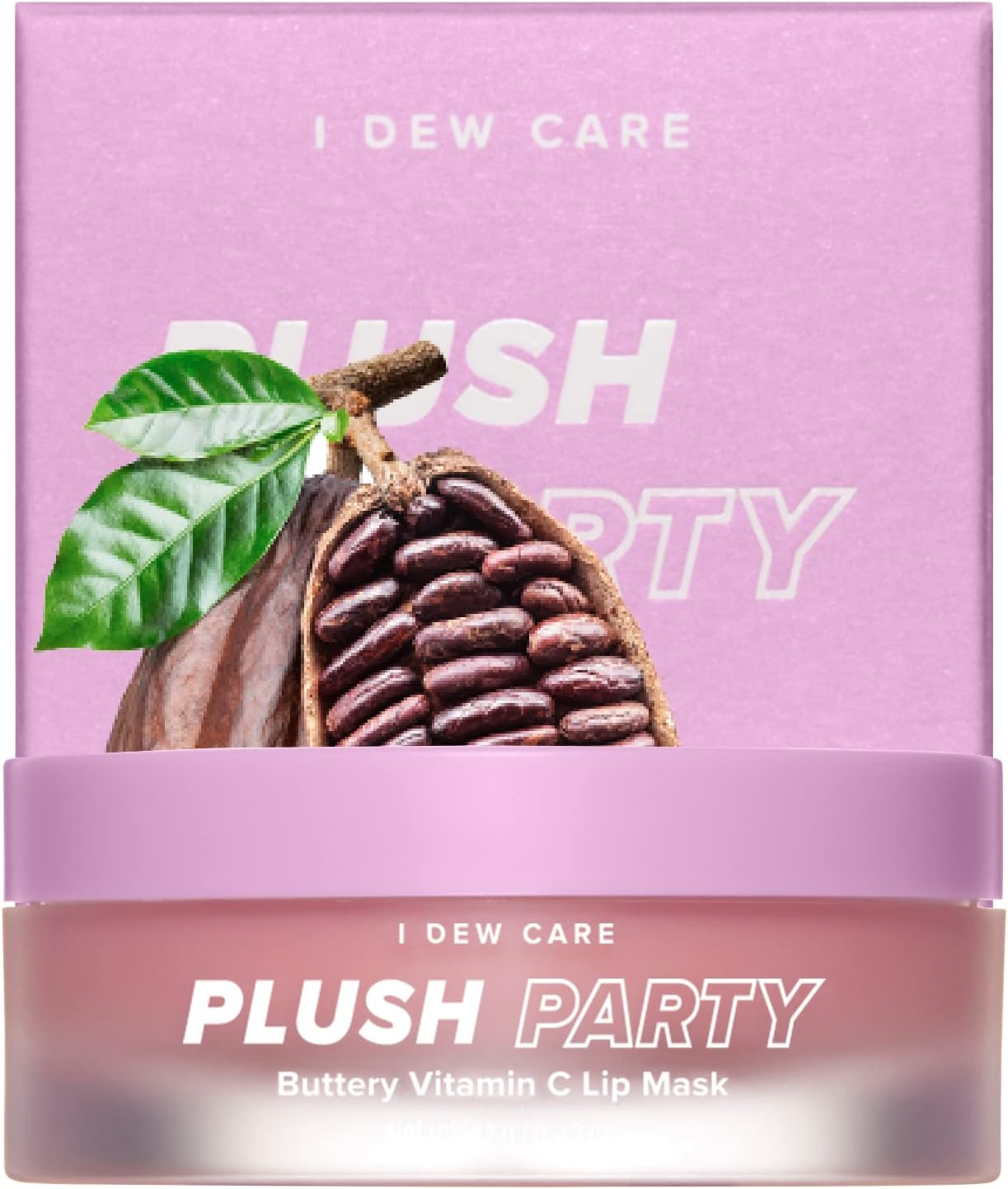 I Dew Care Buttery Vitamin C Lip Sleeping Mask | Plush Party Glass Lip Moisturizing Balm, with Cocoa Butter for Dry Lips, 0.42 Oz image number 2