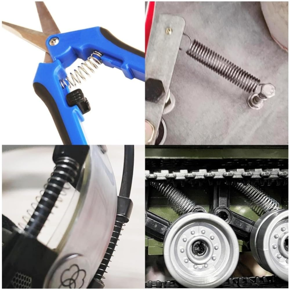 200-Piece Spring Assortment Set for Home Repairs & DIY - Extension & Compression Springs in Assorted Sizes, Zinc Plated Steel for Durability image number 1