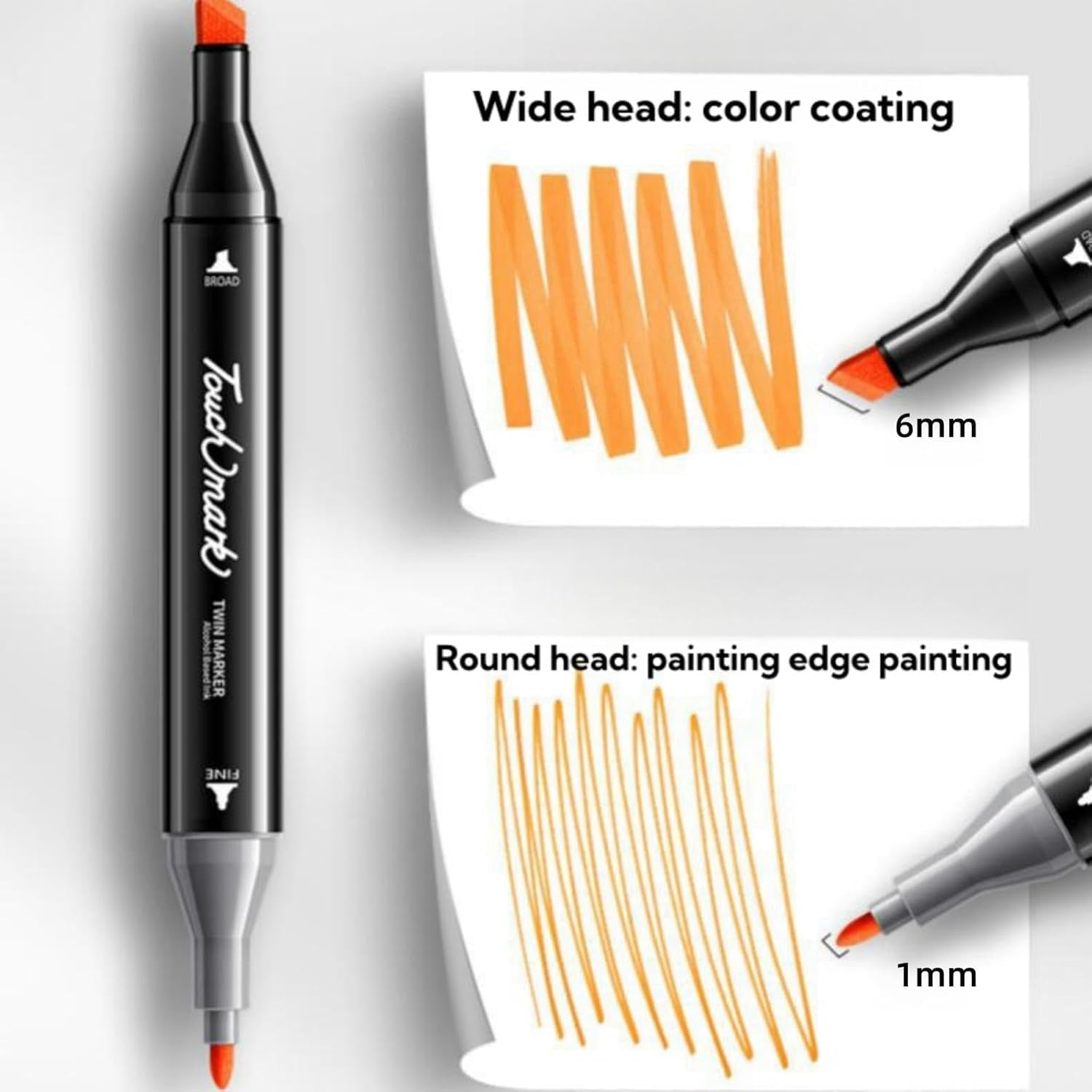 Alcohol Based Markers 24 Colors - Chisel & Fine Dual Tip Markers Set for Adults Kids,Permanent Markers Pens Coloring Alcohol Markers image number 1