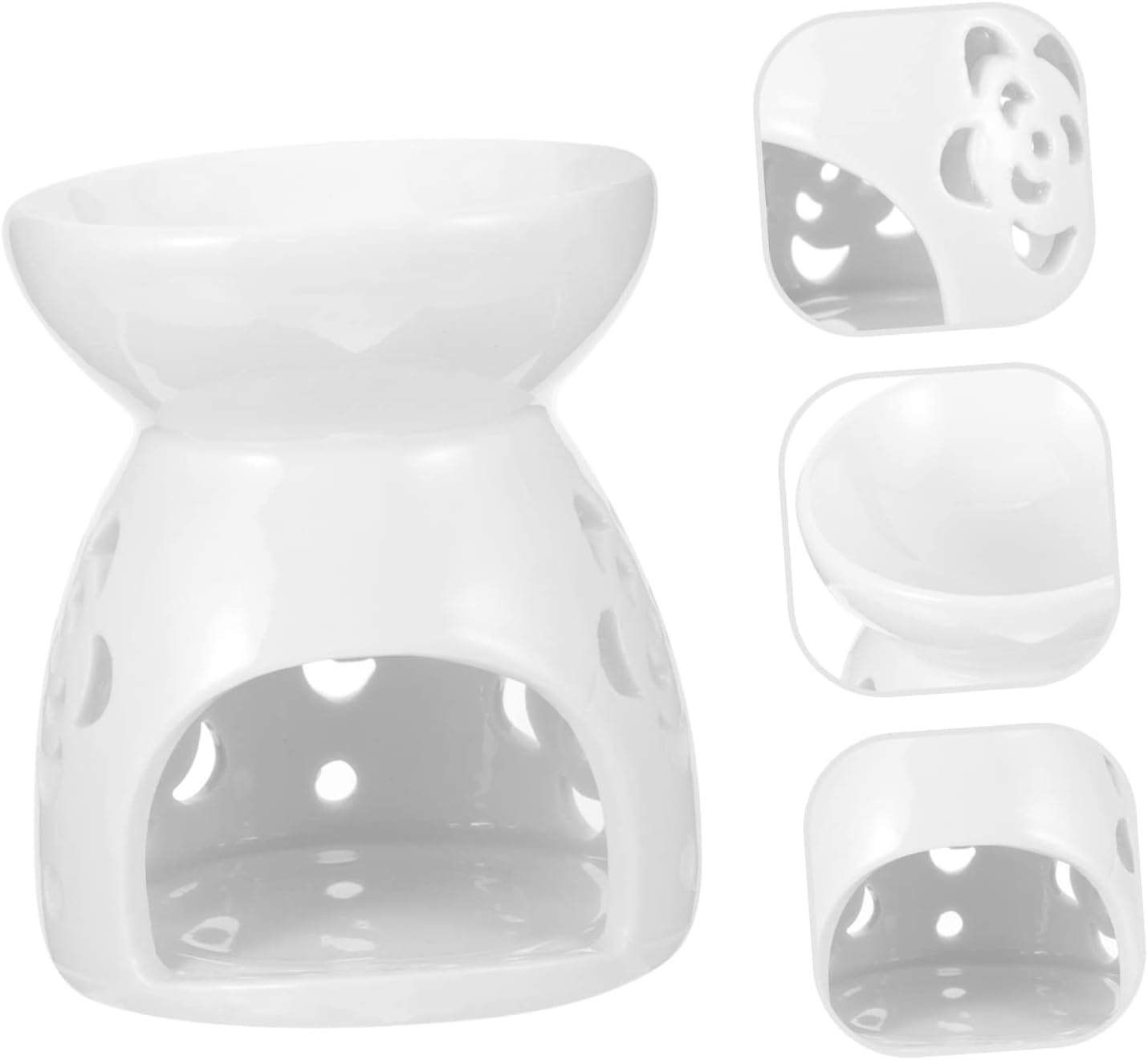 Ceramic Aromatherapy Burner Small Tealight Candle Holder for Bedroom Essential Oil Burner Function for Home Decor and Relaxing Aroma image number 2